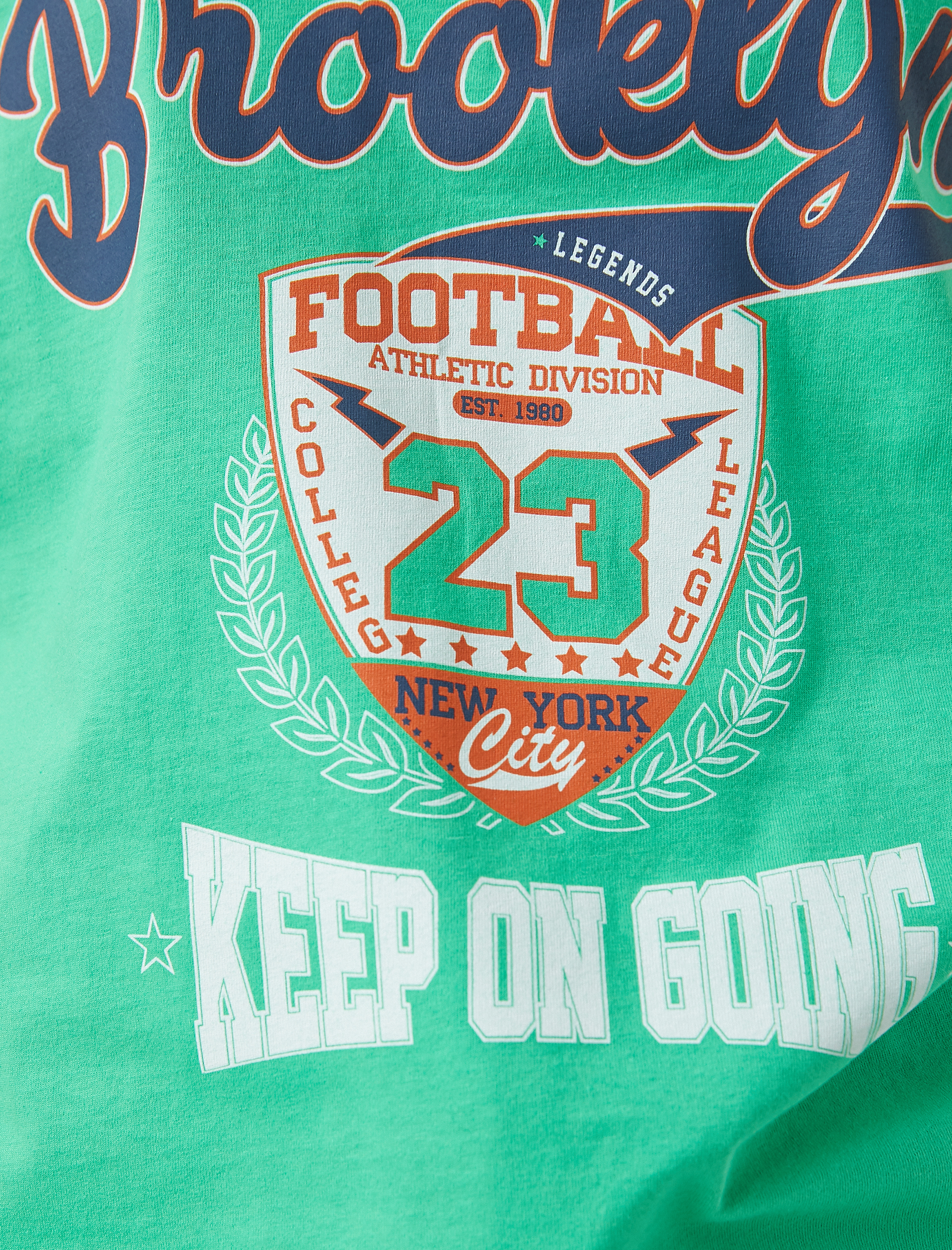   Baskılı Tişört Bisiklet Yaka Pamuklu