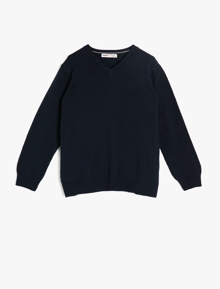 Erkek Çocuk V Yaka Triko Kazak