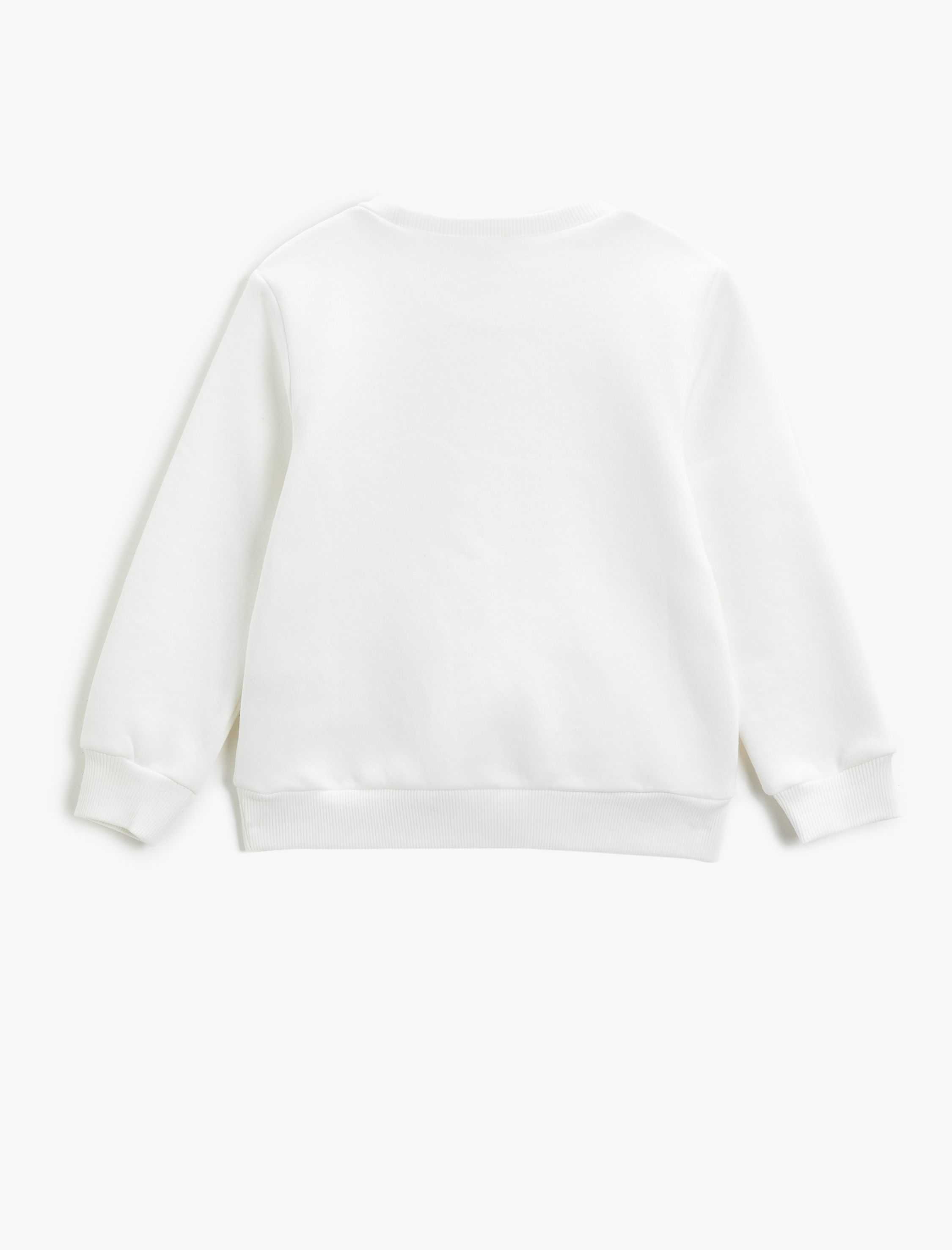  Kız Çocuk Paten Baskılı Pullu Sweatshirt Uzun Kollu Pamuklu