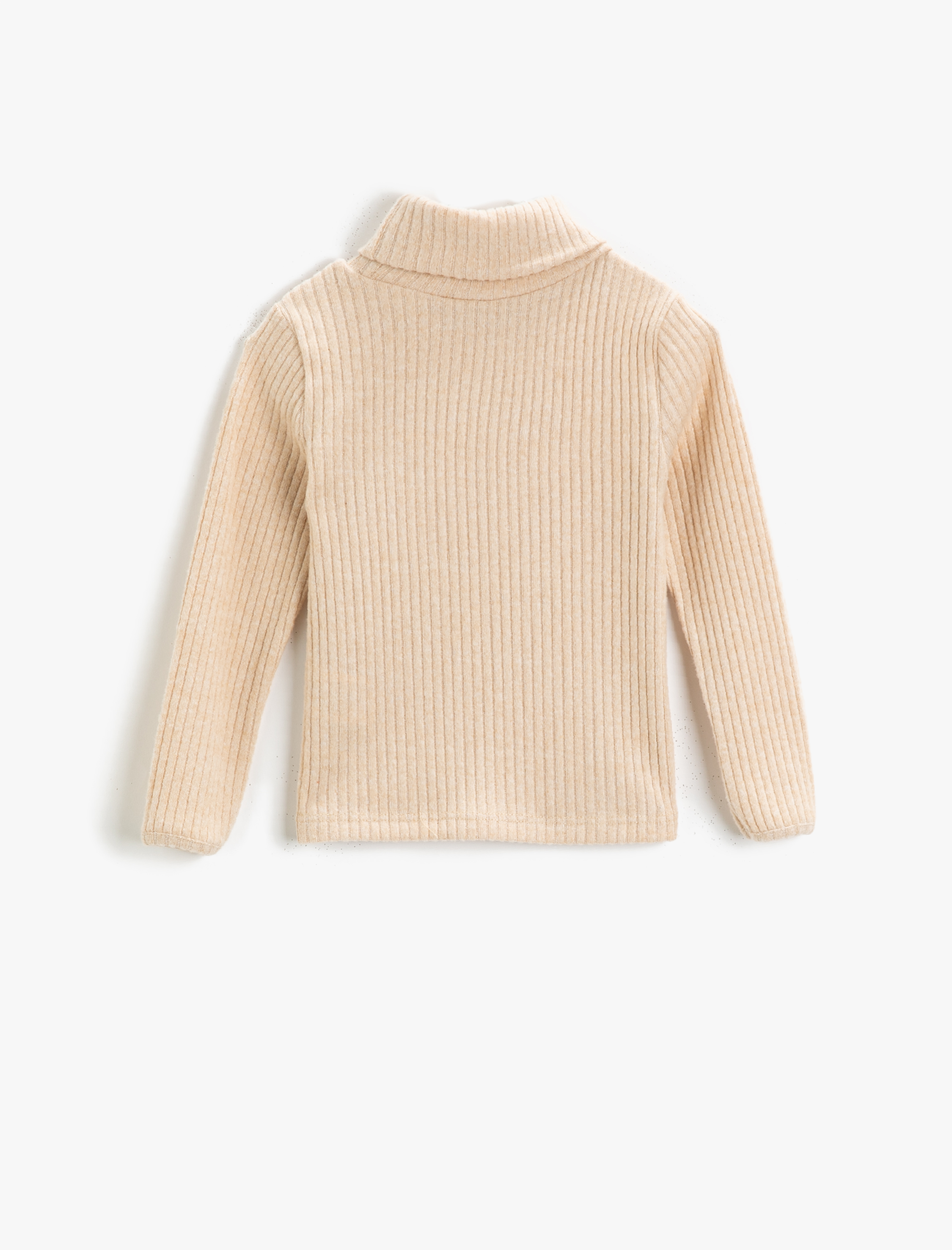  Kız Çocuk Dokulu Boğazlı Uzun Kollu Tişört