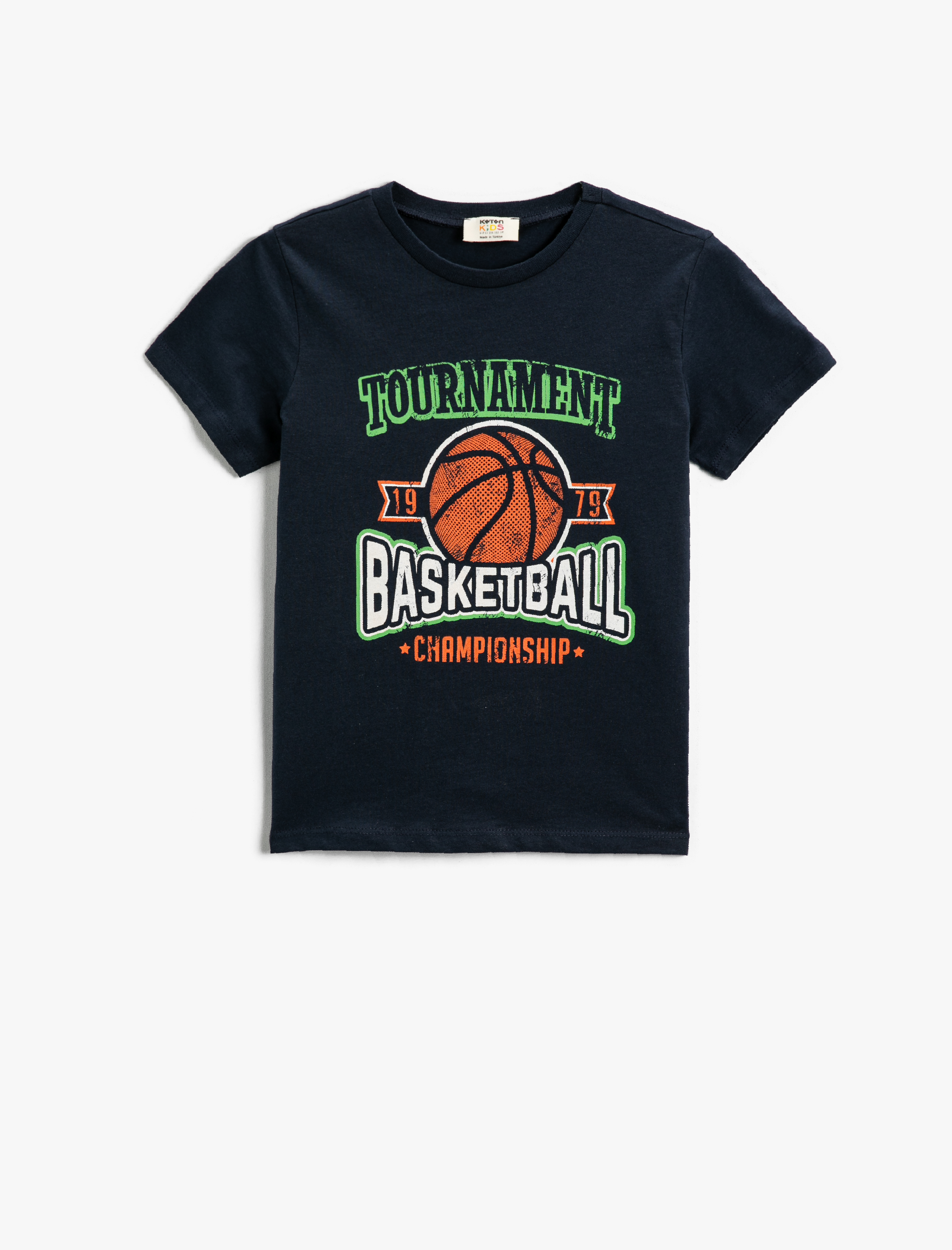  Erkek Çocuk Basketbol Baskılı Tişört Pamuklu