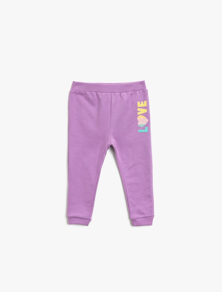 Kız Bebek Pamuklu Baskılı Eşofman Altı