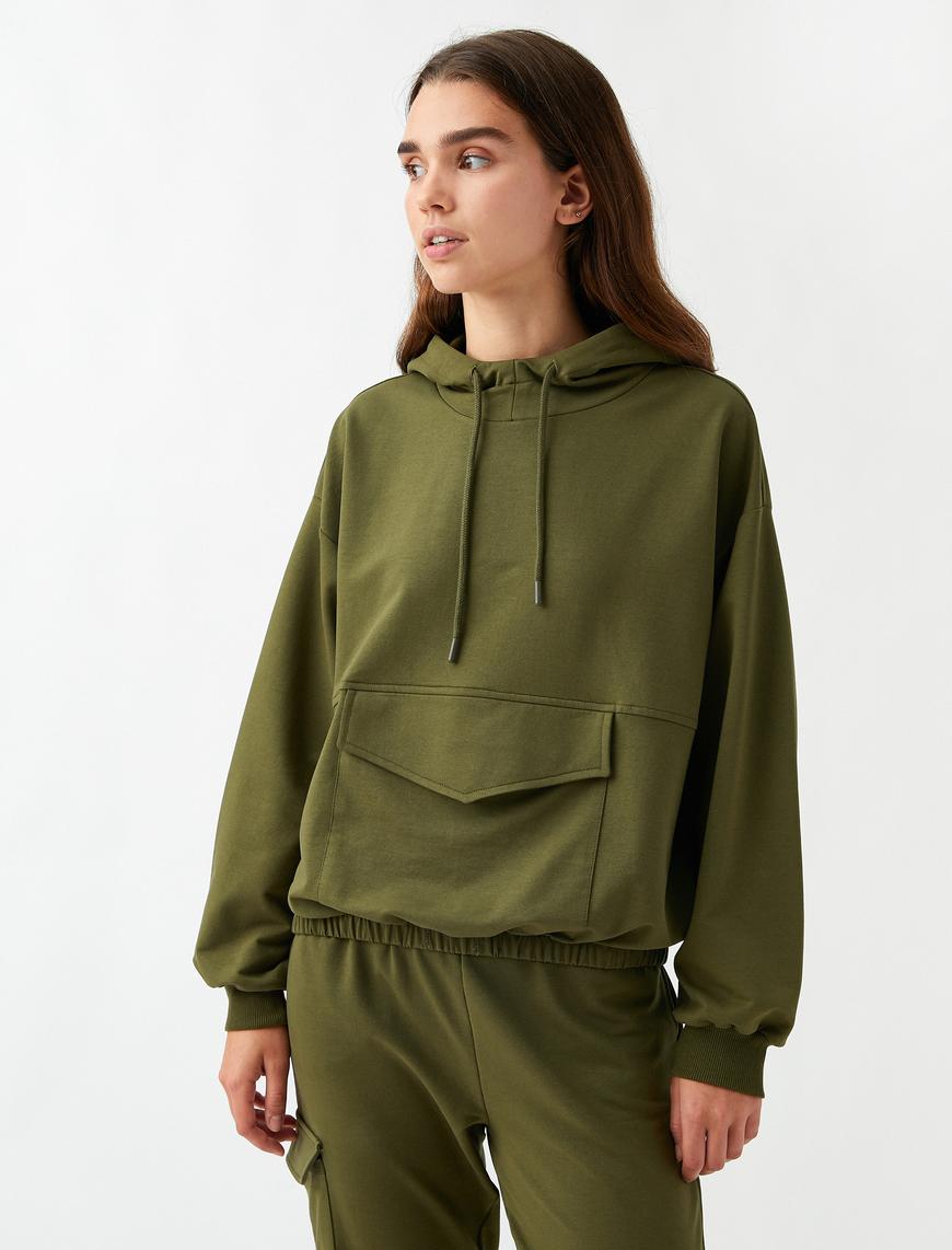   Kapüşonlu Pamuklu Sweatshirt