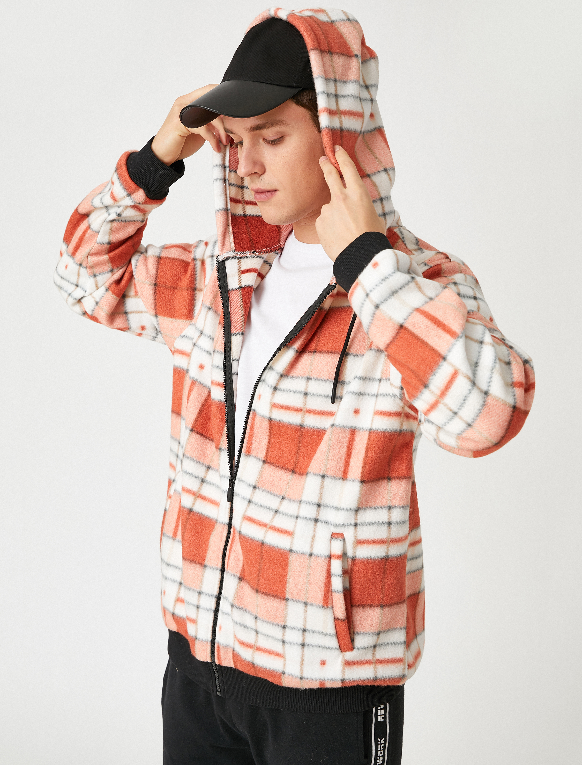   Ekose Polar Kapşonlu Sweatshirt