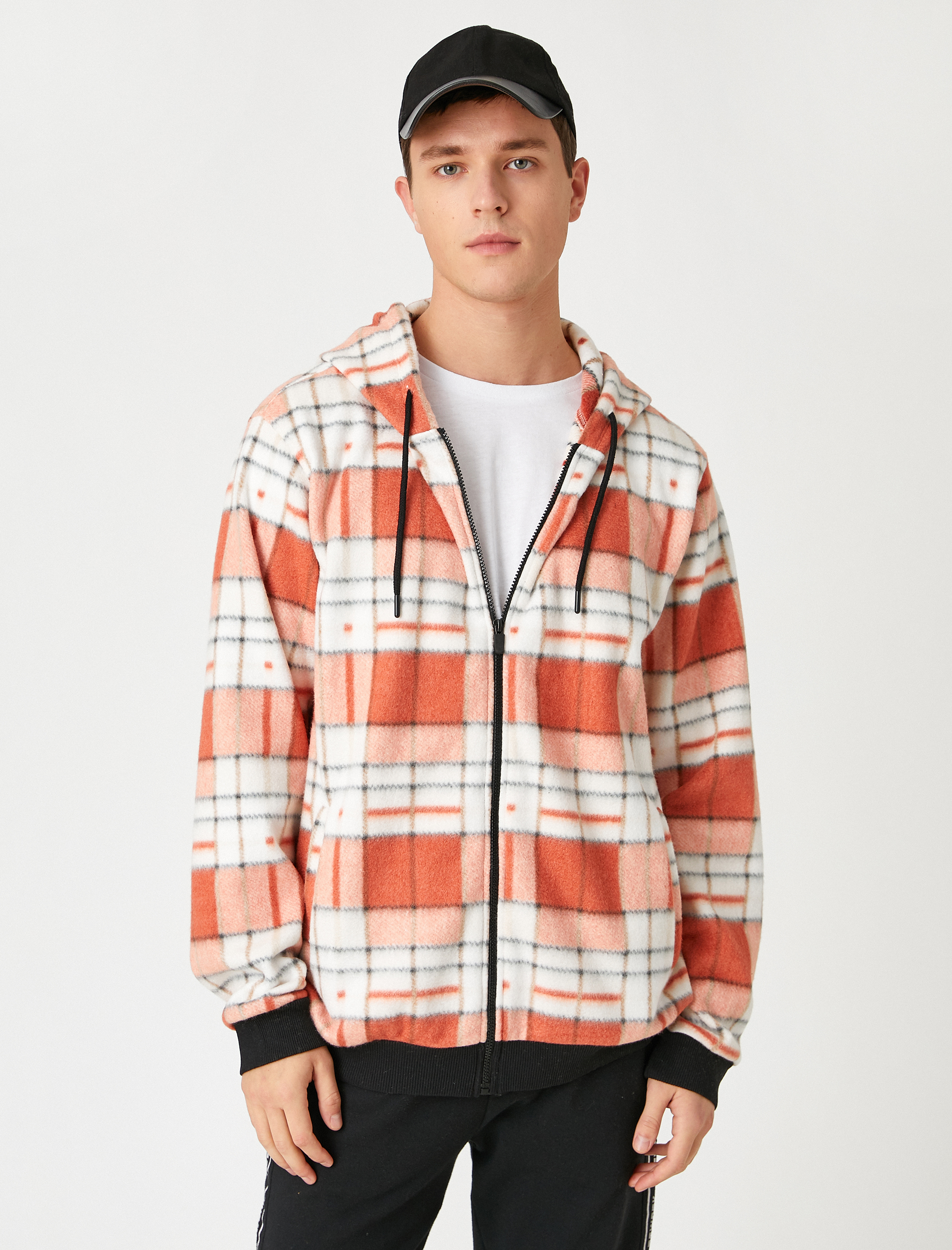   Ekose Polar Kapşonlu Sweatshirt