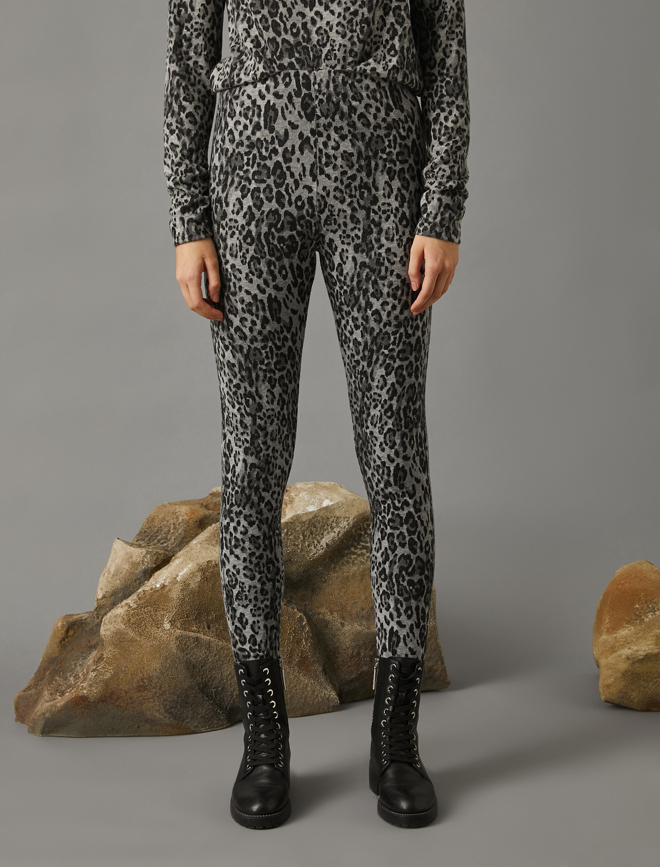   Leopar Desenli Slim Pantolon