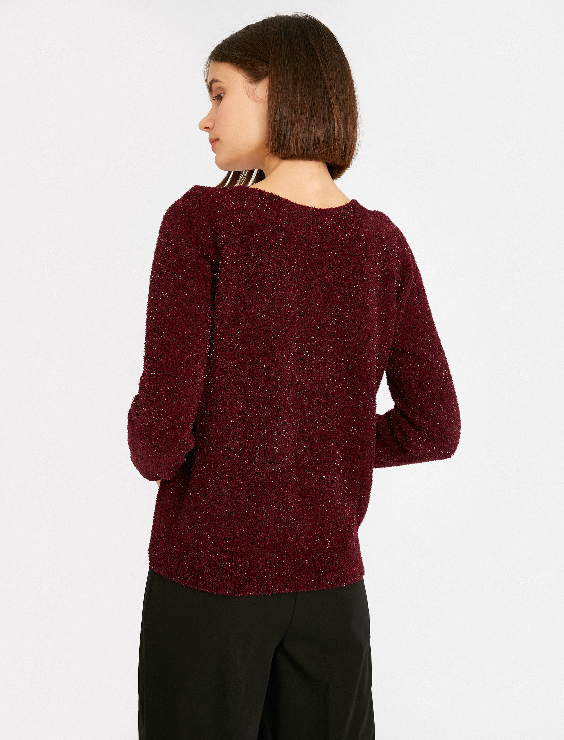   V Yaka Uzun Kollu Triko Kazak