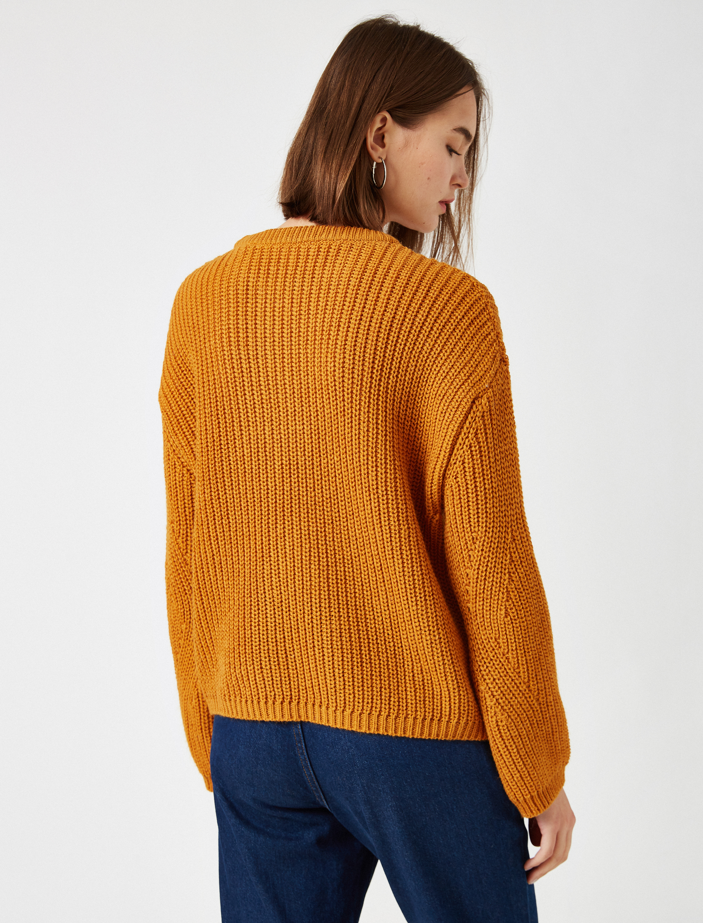   Bisiklet Yaka Uzun Kollu Triko Kazak