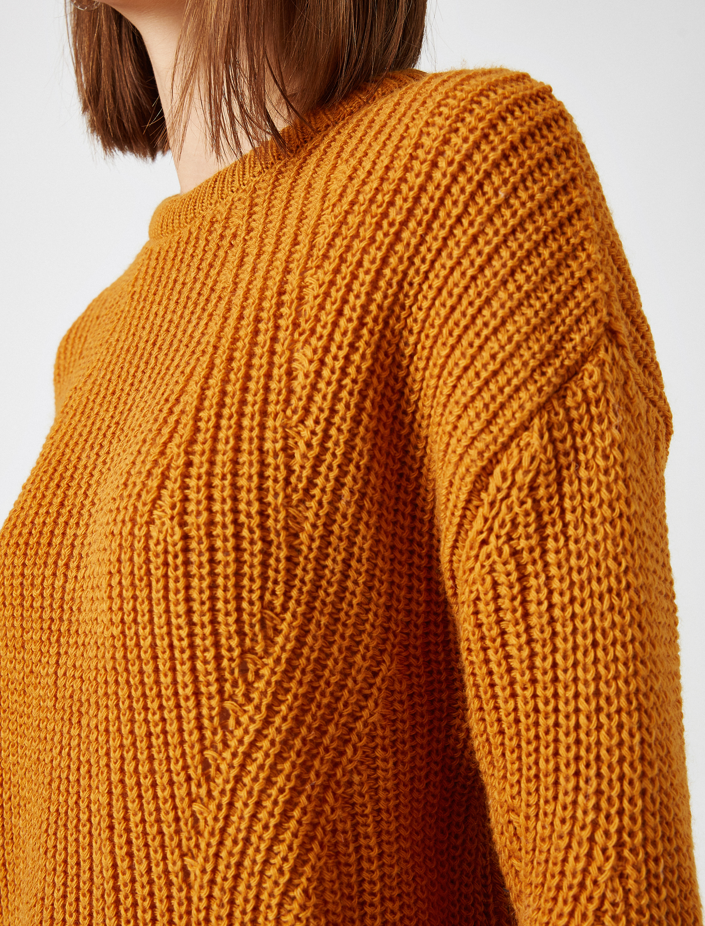   Bisiklet Yaka Uzun Kollu Triko Kazak