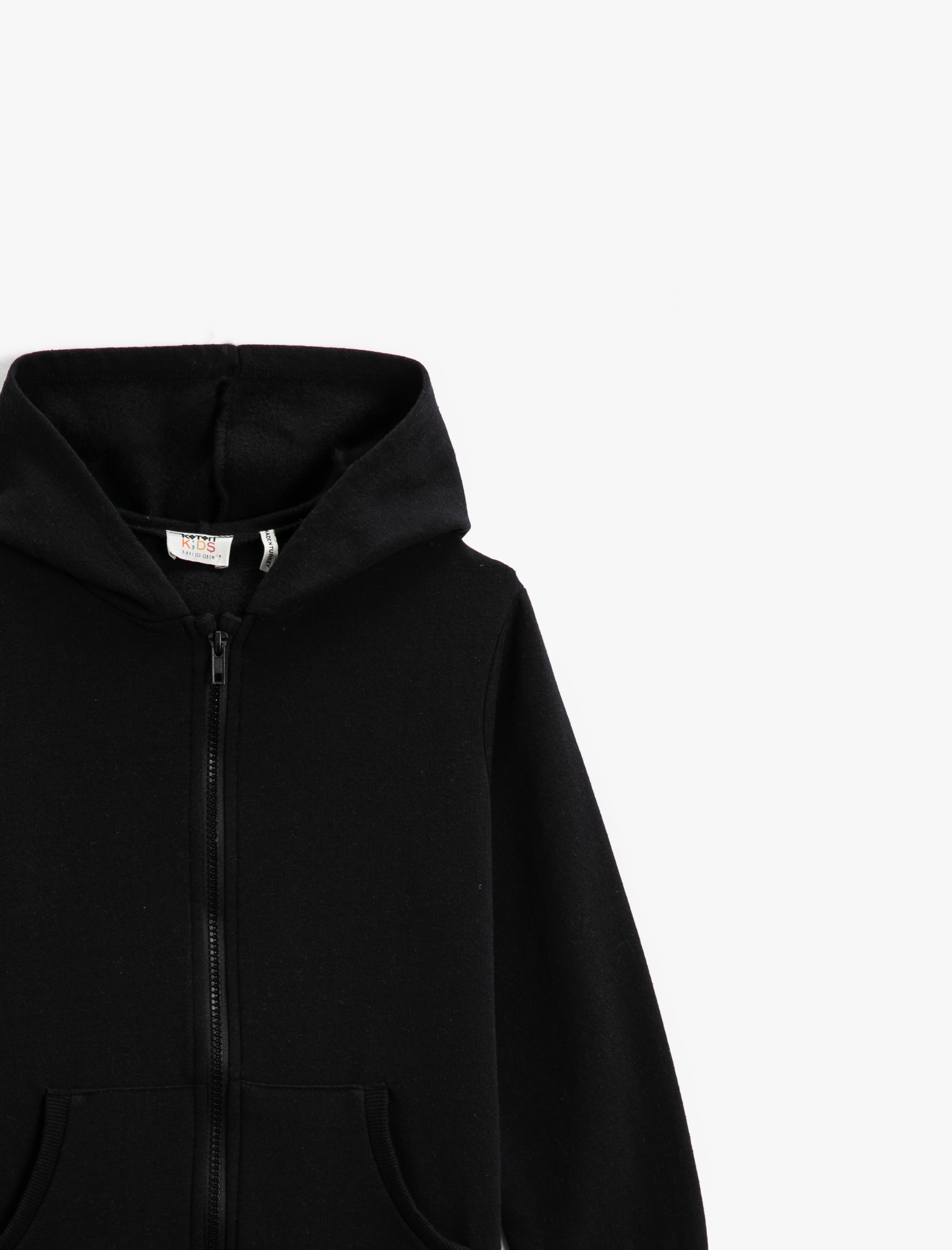  Erkek Çocuk Kapüşonlu Fermuarlı Basic Sweatshirt