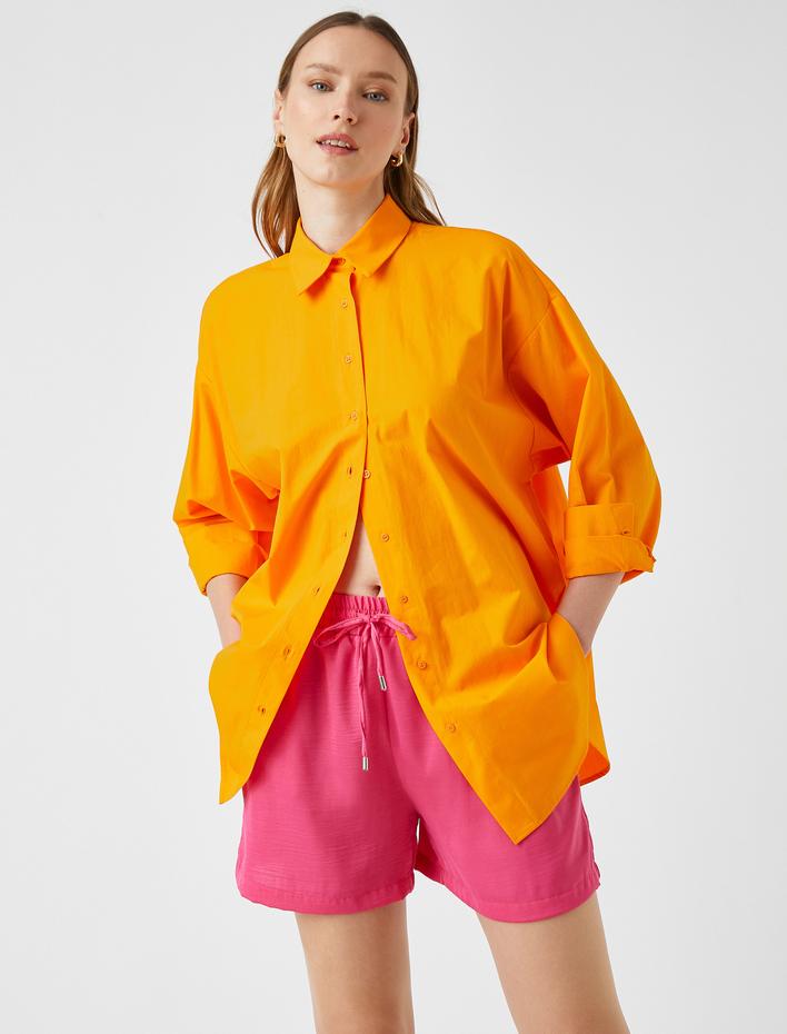  Mini Şort Beli Bağlamalı Cepli