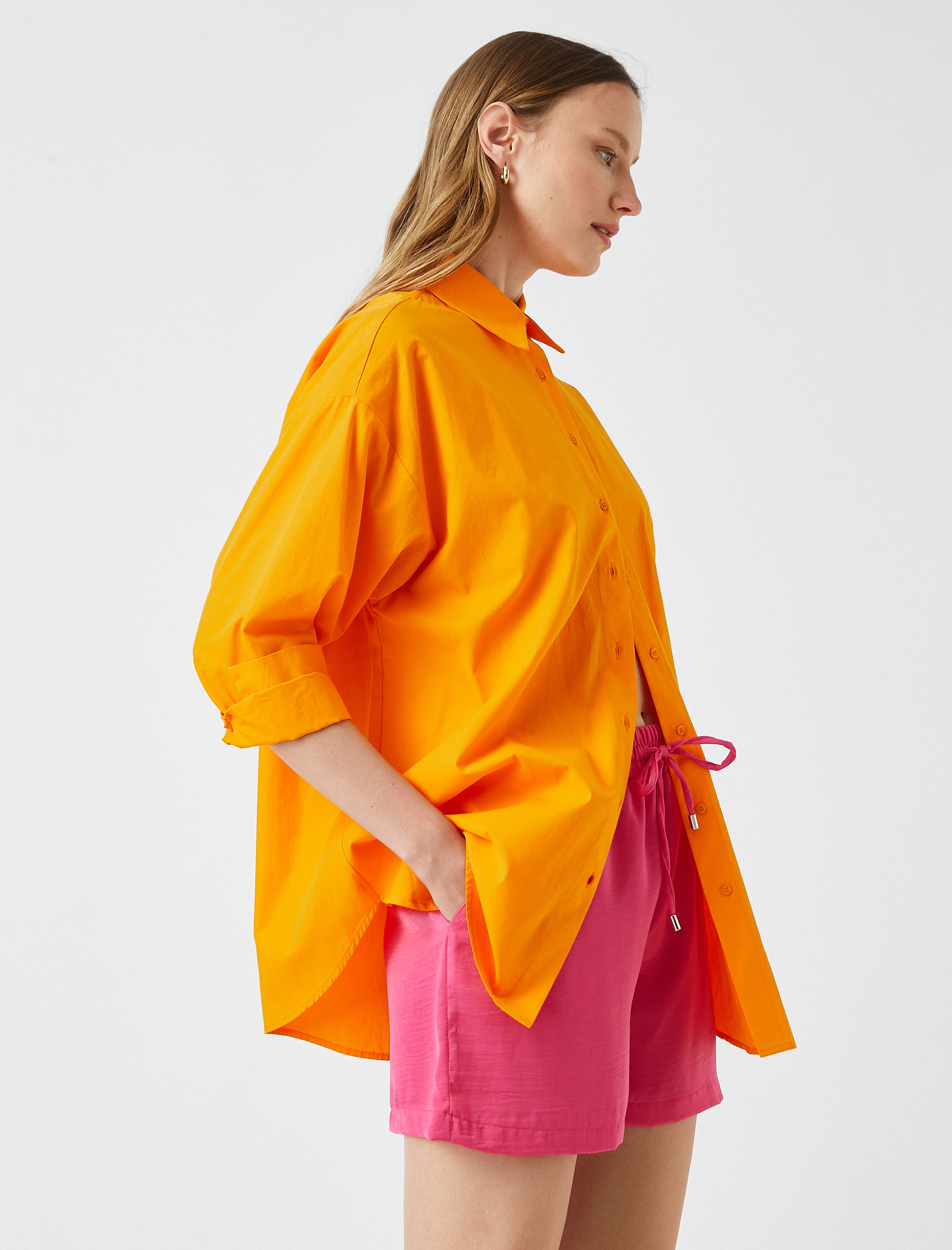   Mini Şort Beli Bağlamalı Cepli