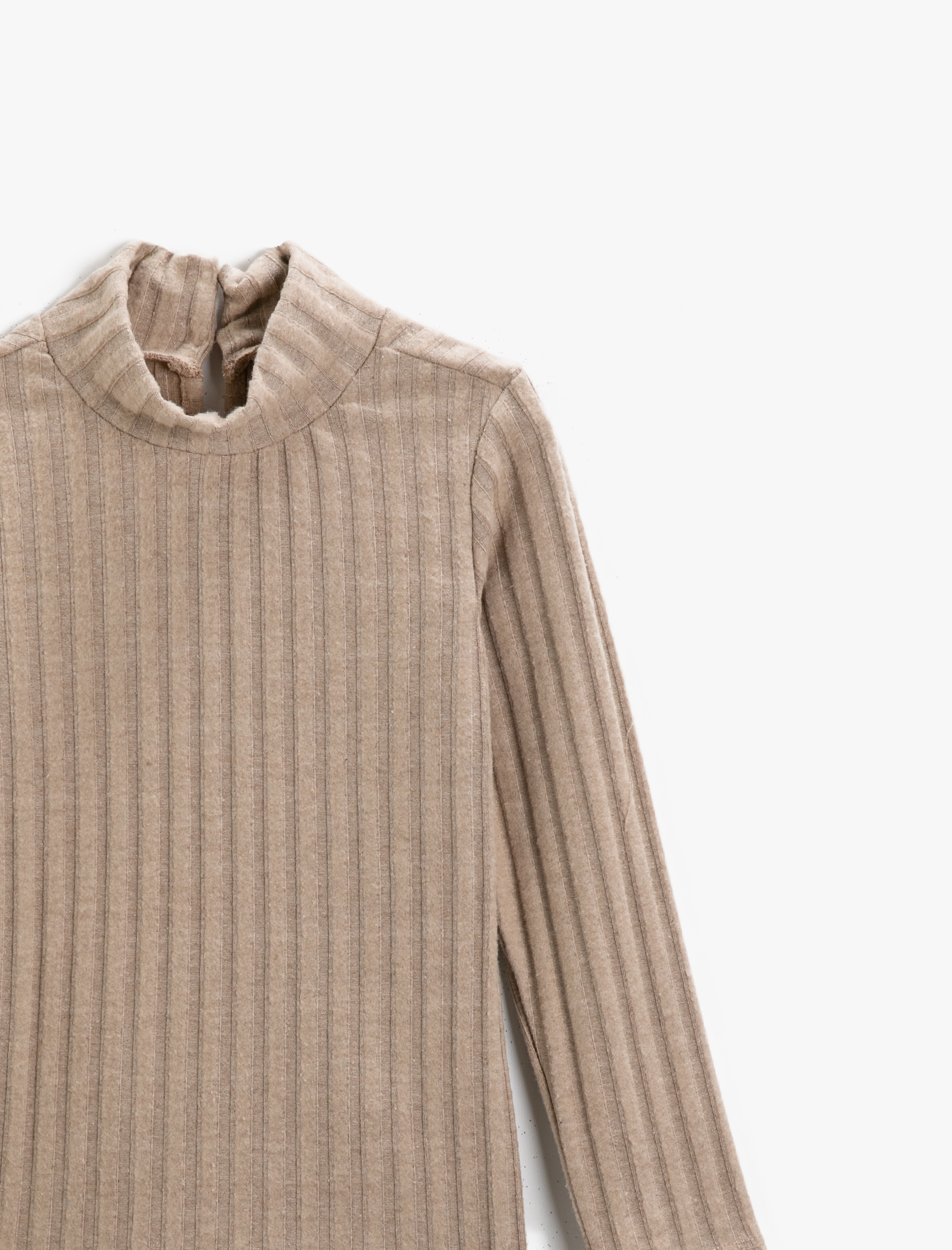  Kız Çocuk Dokulu Balıkçı Yaka Sweatshirt