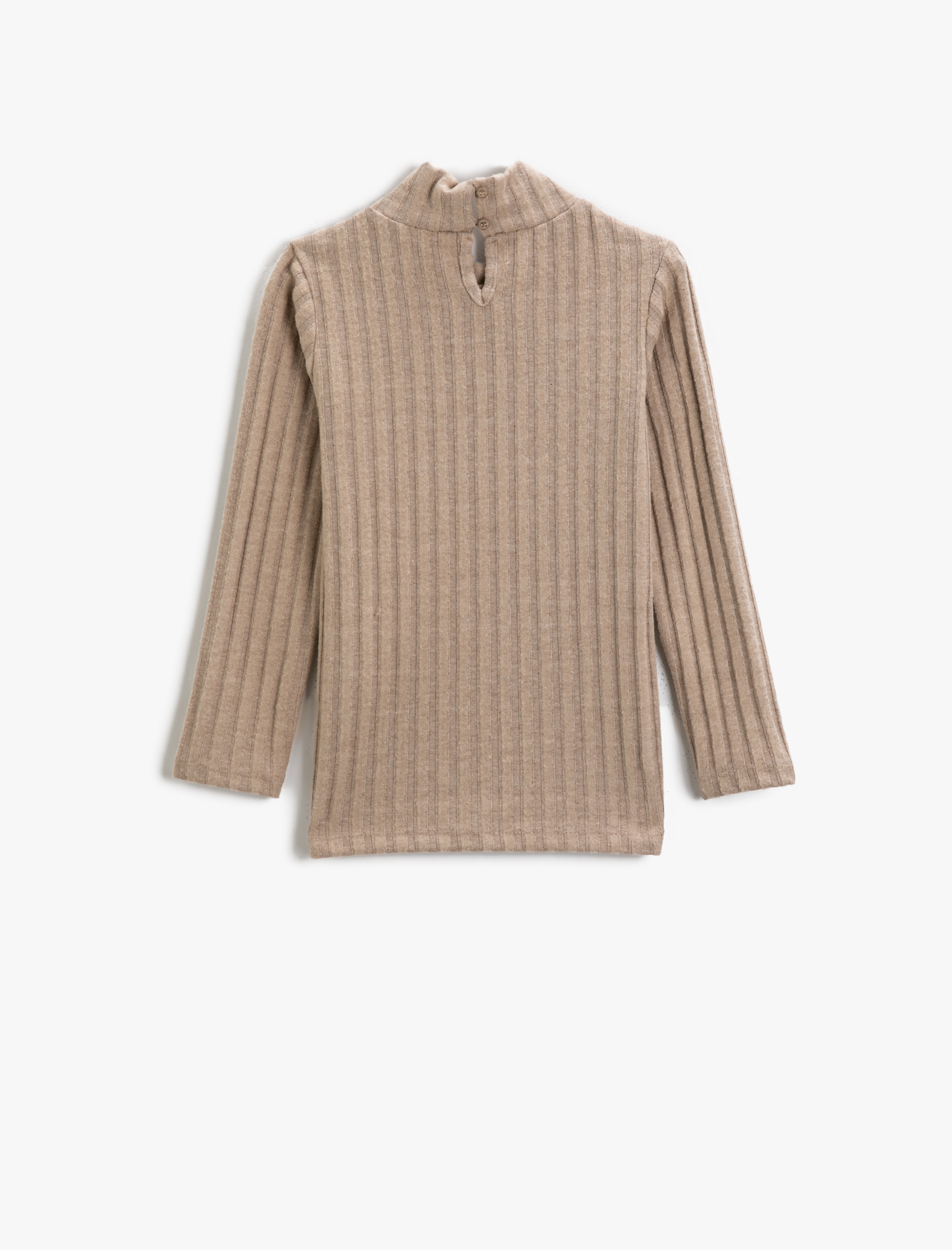  Kız Çocuk Dokulu Balıkçı Yaka Sweatshirt