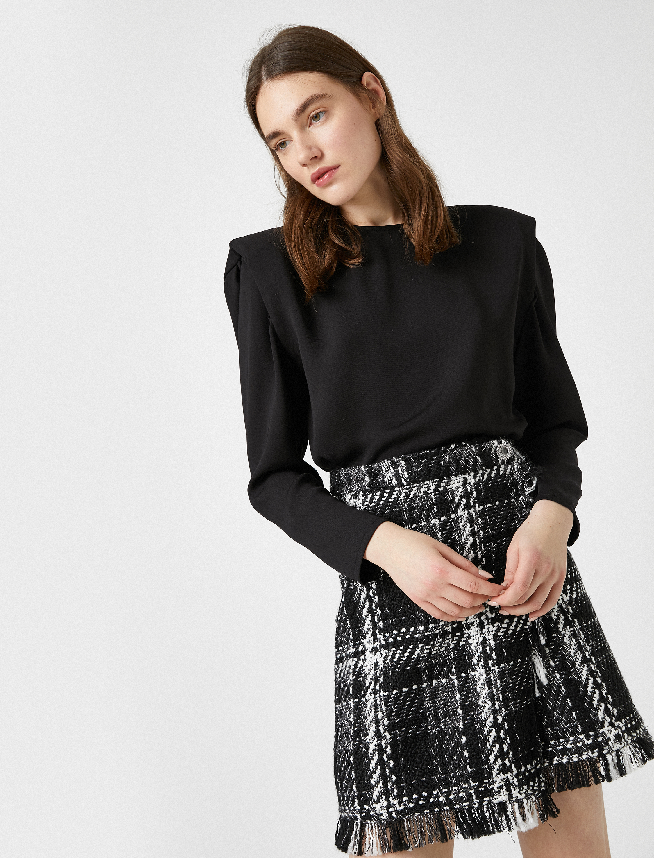   Vatkalı Uzun Kollu Bluz