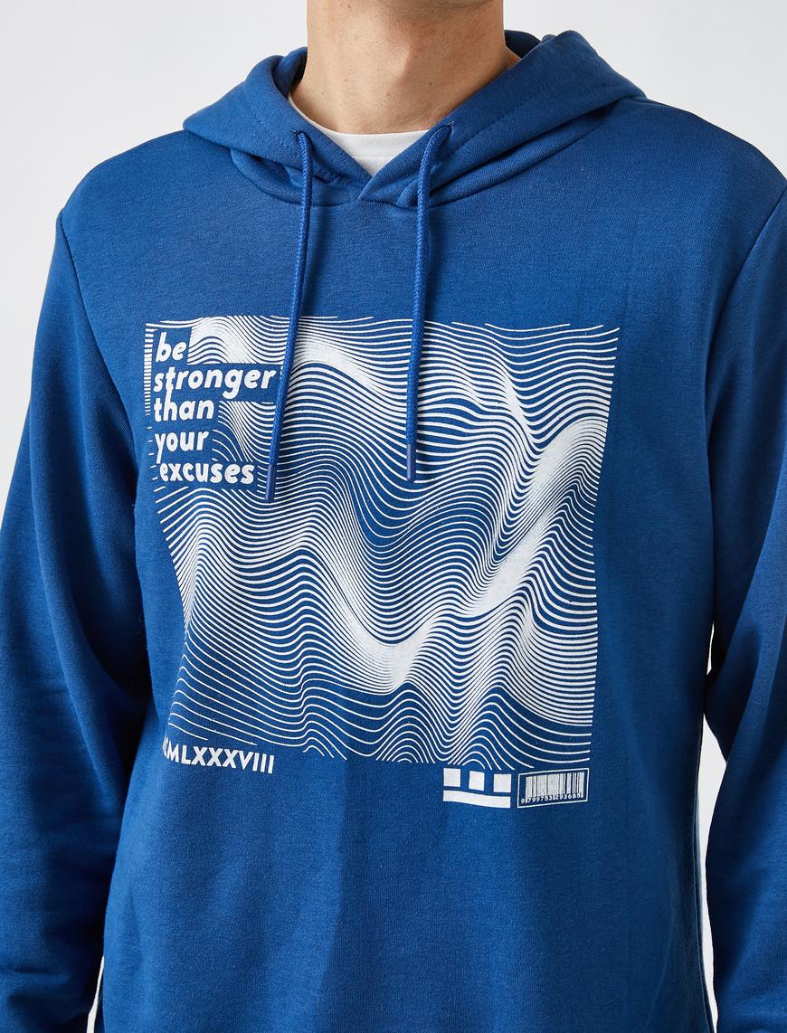   Baskılı Kapüşonlu Sweatshirt