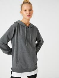Kapüşonlu Cepli Sweatshirt