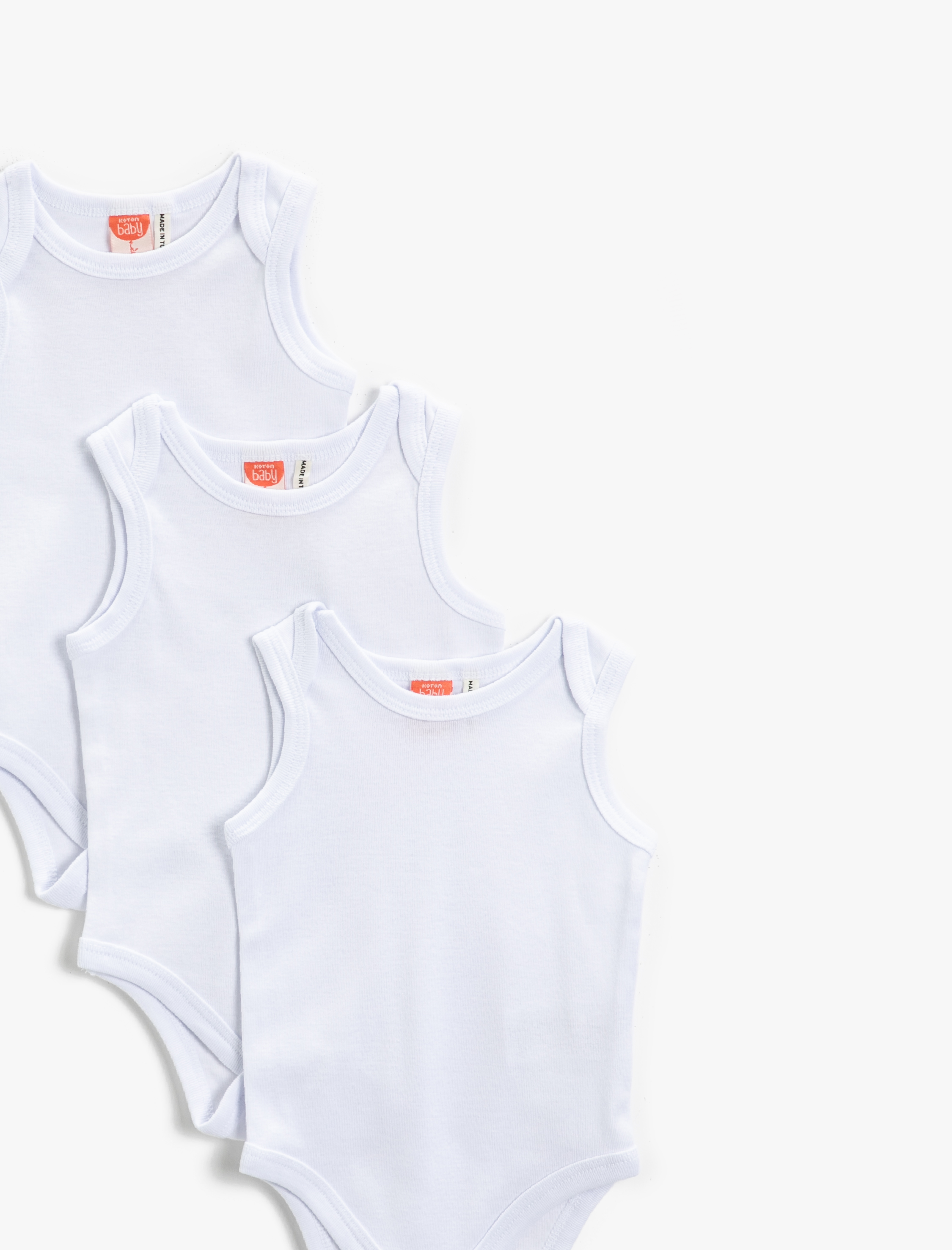 Erkek Bebek 3'lü Zıbın Seti Kolsuz Pamuklu