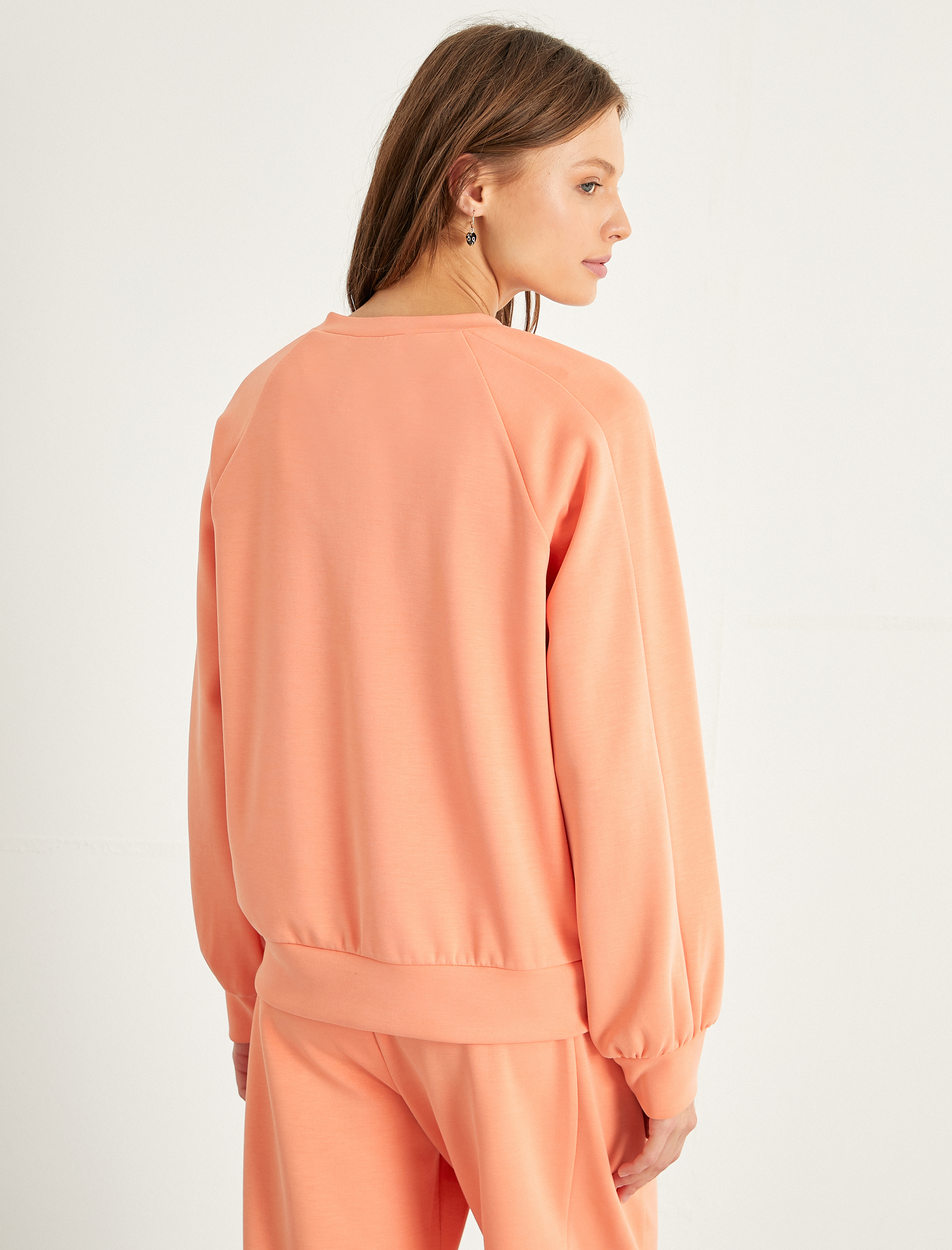   Bisiklet Yaka Uzun Kollu Pijama Üstü