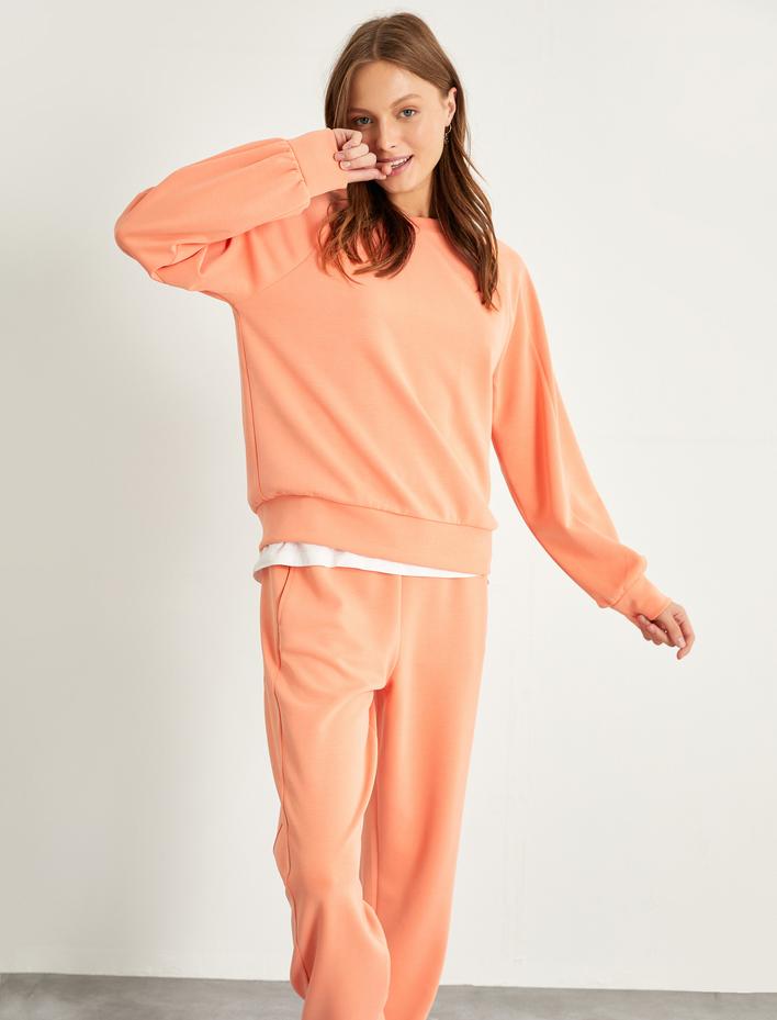  Bisiklet Yaka Uzun Kollu Pijama Üstü