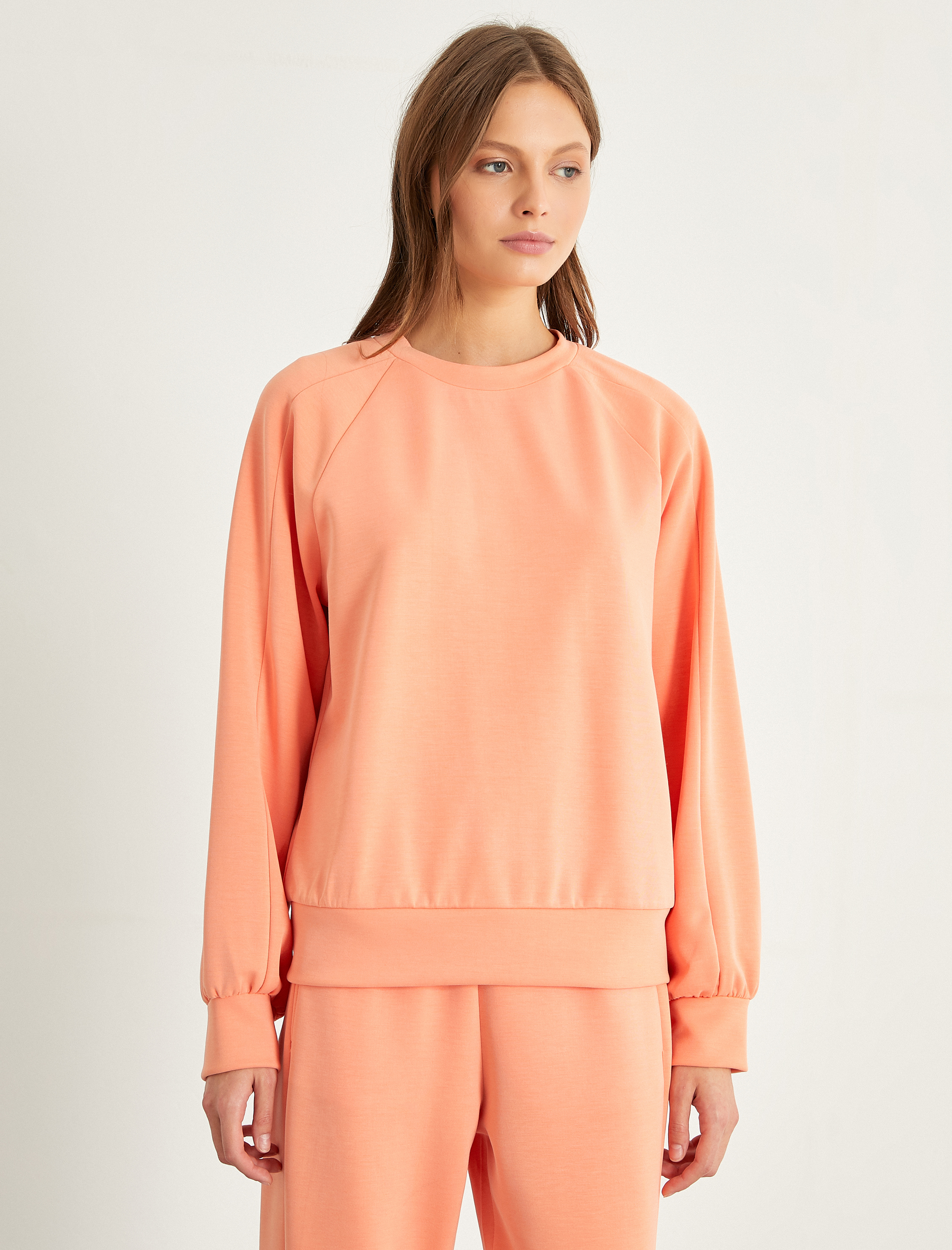   Bisiklet Yaka Uzun Kollu Pijama Üstü