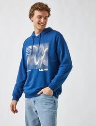 Baskılı Kapüşonlu Sweatshirt