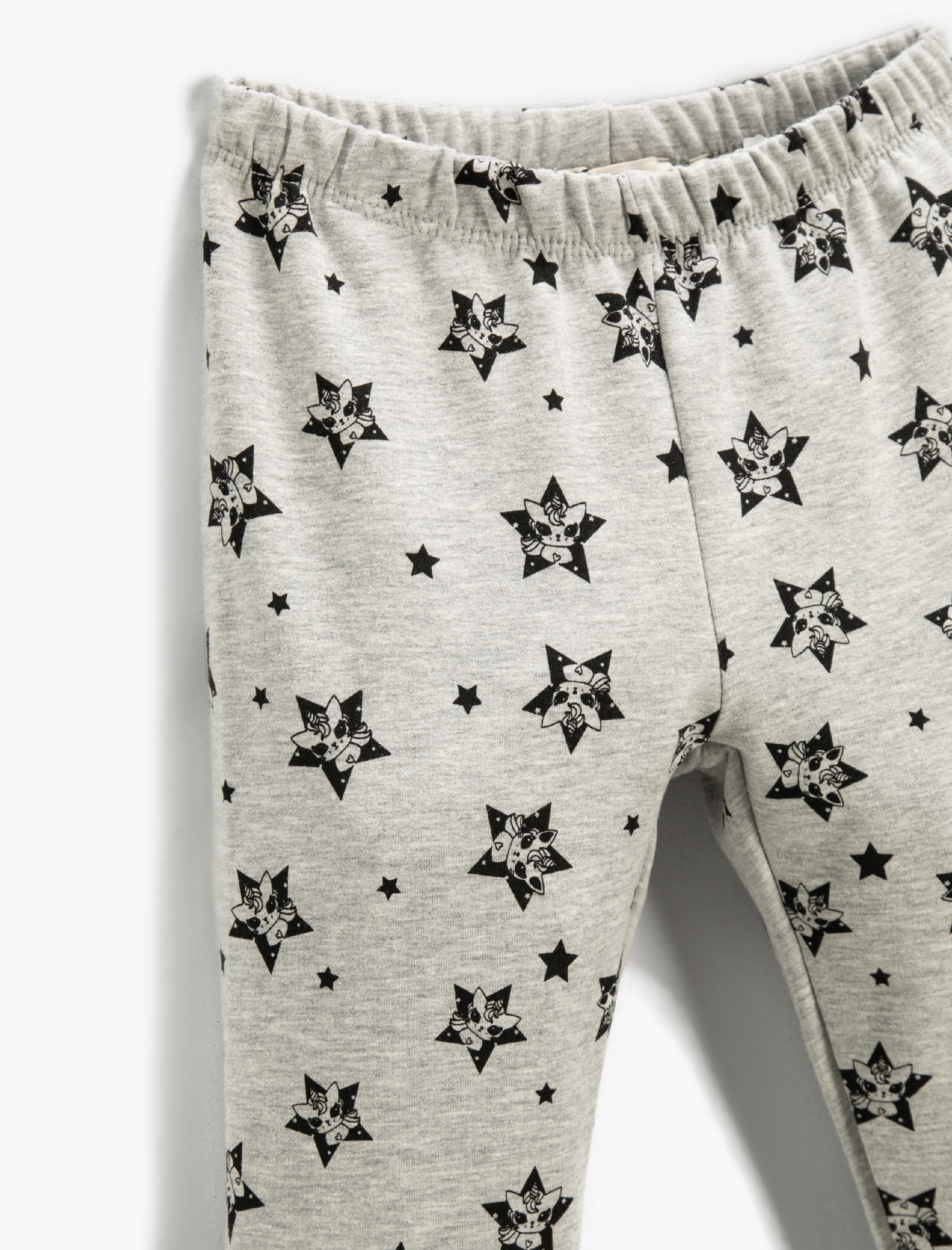  Kız Çocuk Baskılı Tayt Elastik Bel Bantlı