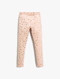 Parlak Desenli Tayt Beli Lastikli Pamuklu