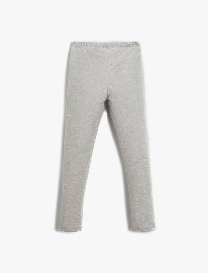 Kız Çocuk Basic Beli Lastikli Tayt Simli