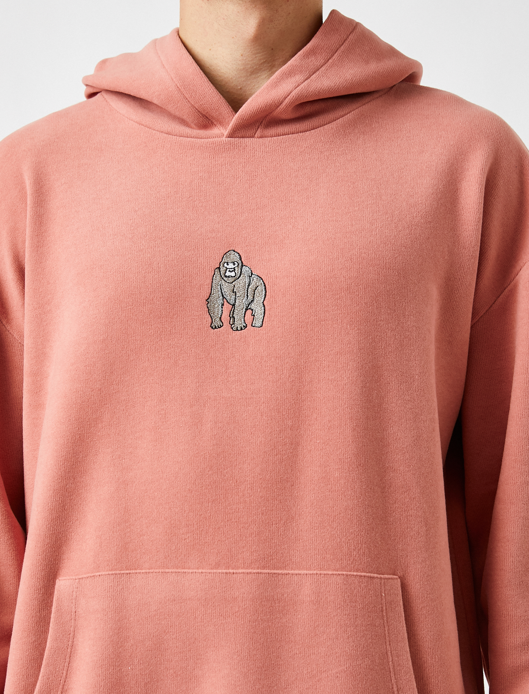   Goril İşlemeli Kapüşonlu Sweatshirt