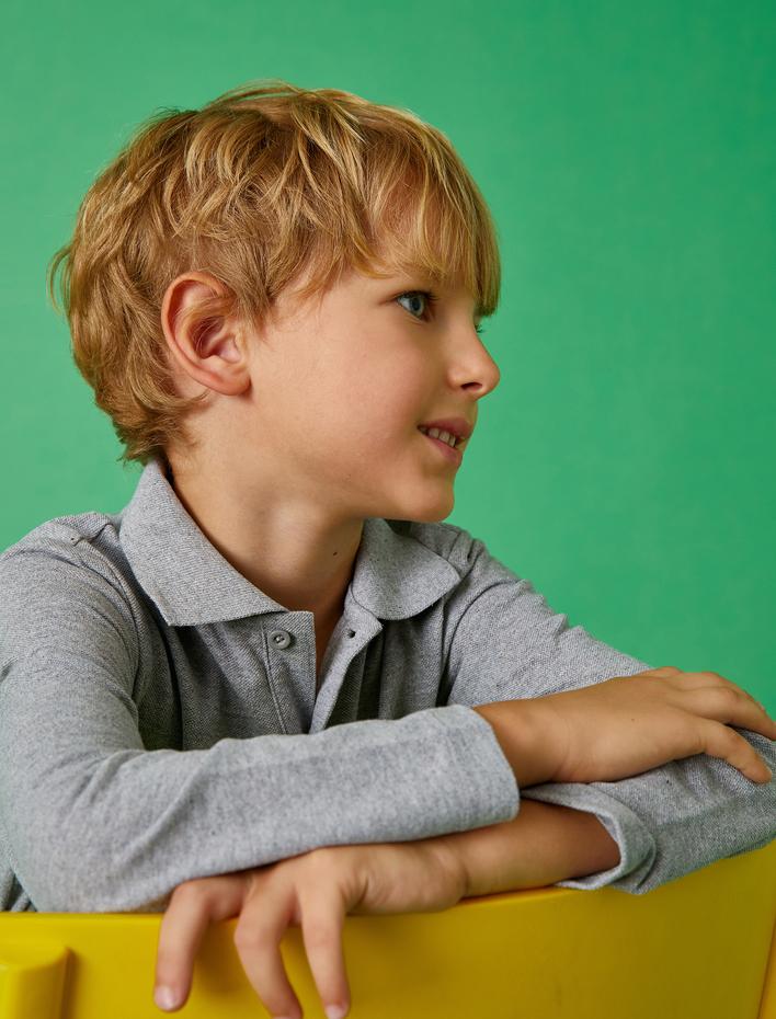 Erkek Çocuk Polo Yaka Basic Tişört