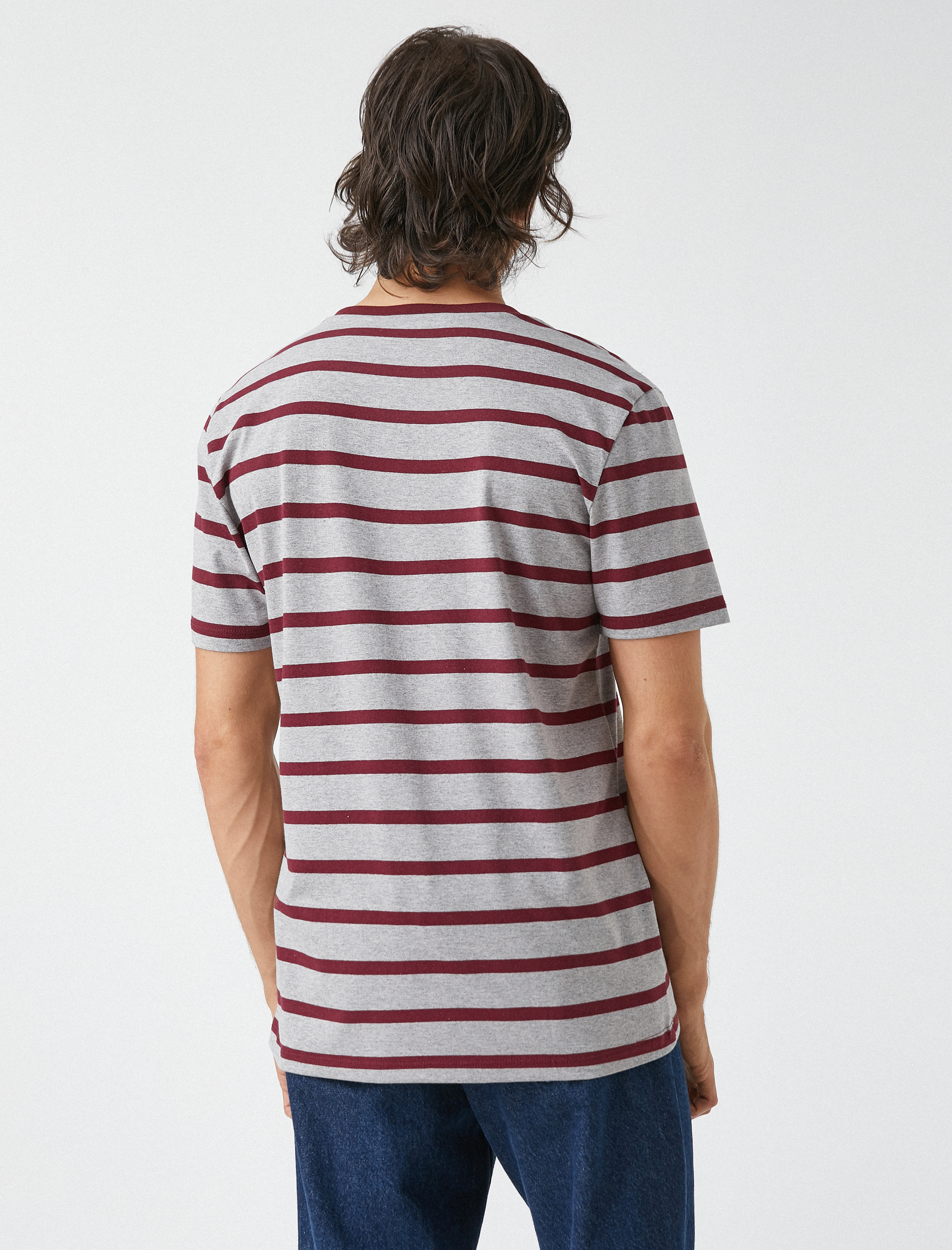   Baskılı Çizgili Tişört