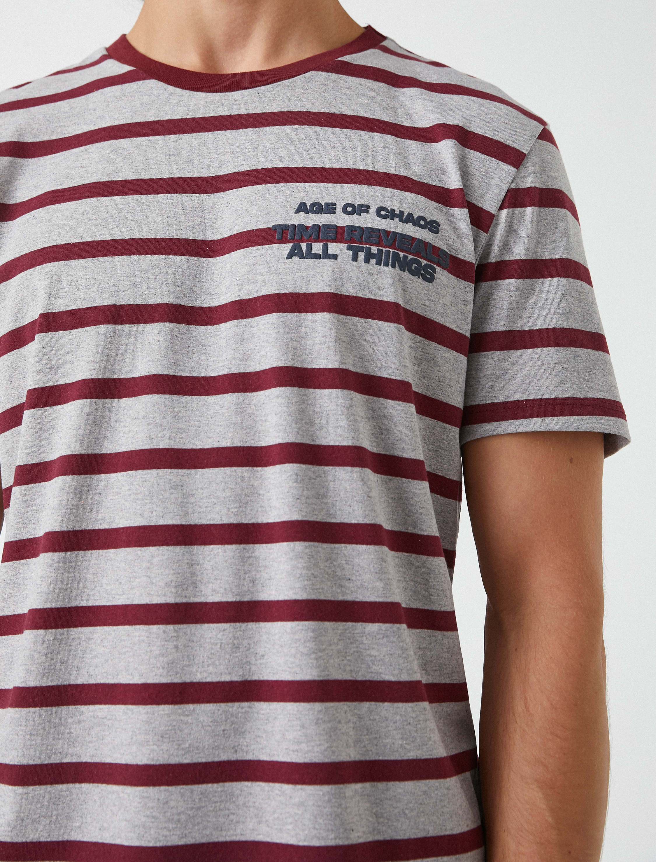   Baskılı Çizgili Tişört