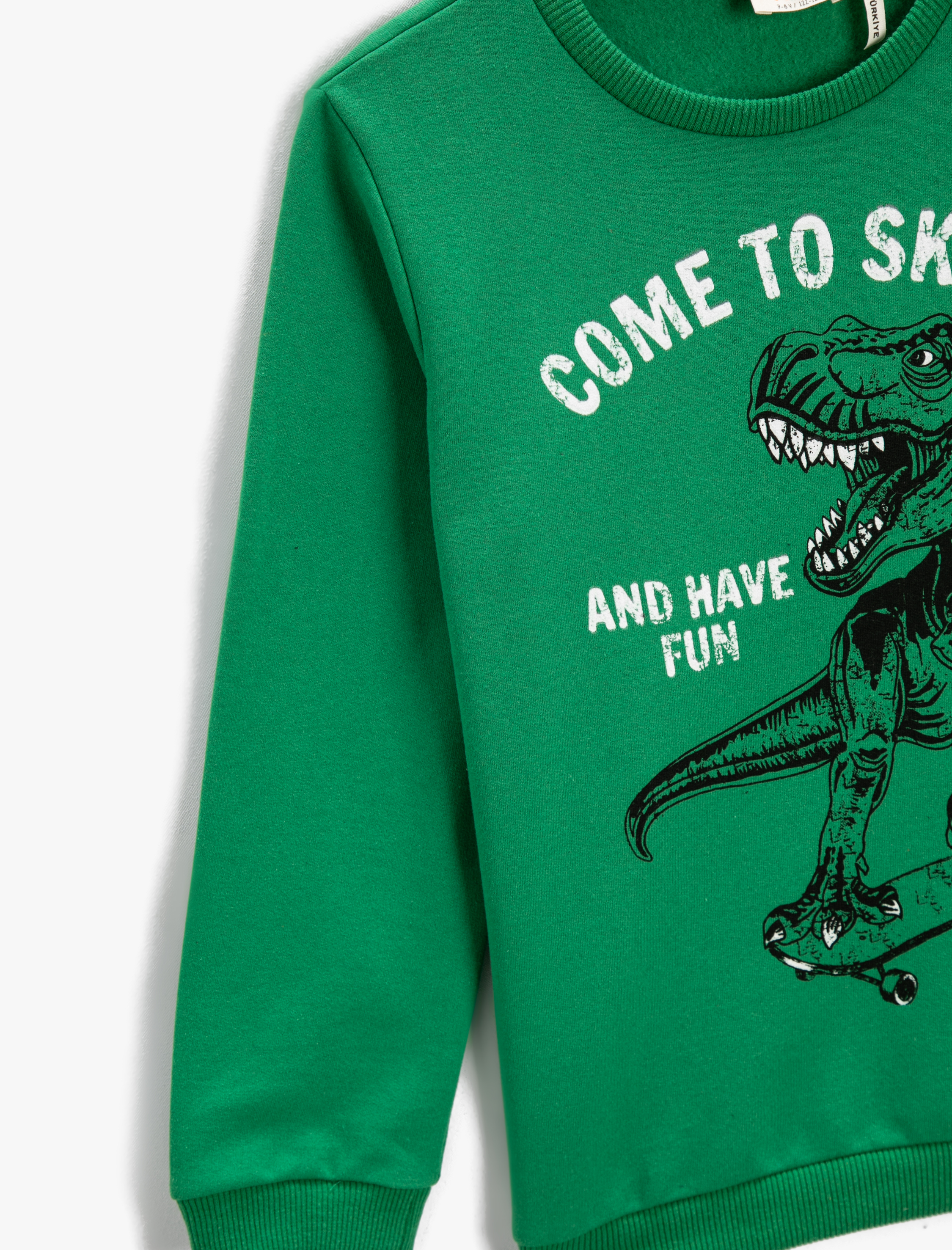  Erkek Çocuk Sweatshirt Uzun Kollu Baskılı Bisiklet Yaka