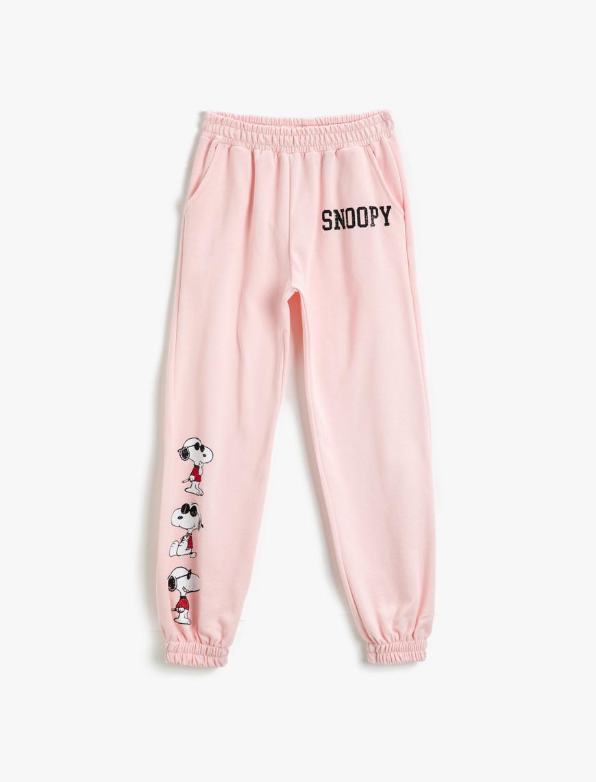  Kız Çocuk Snoopy Lisanslı Baskılı Eşofman Altı Pamuklu