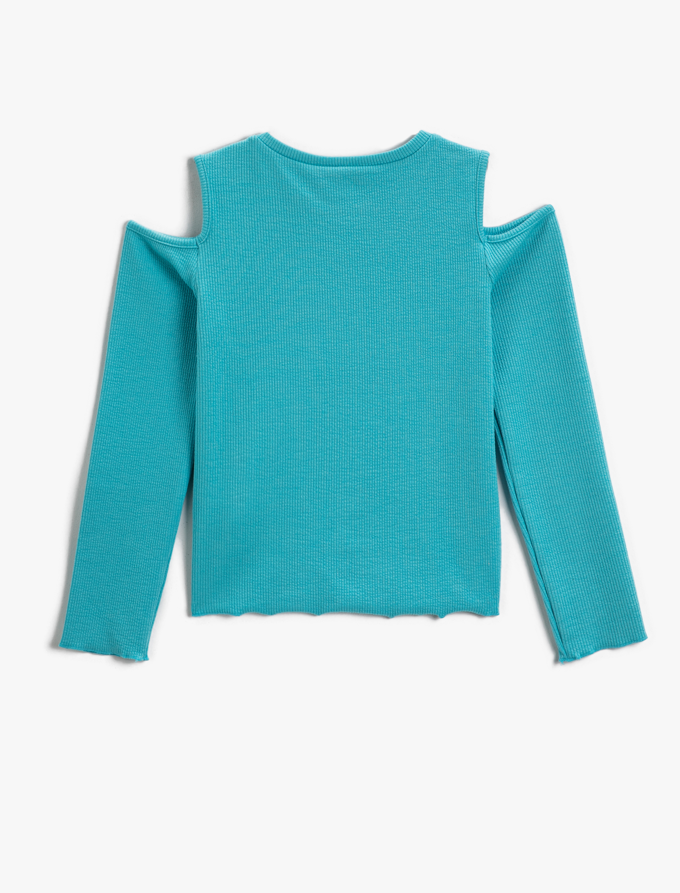  Kız Çocuk Pencere Detaylı Uzun Kollu Tişört