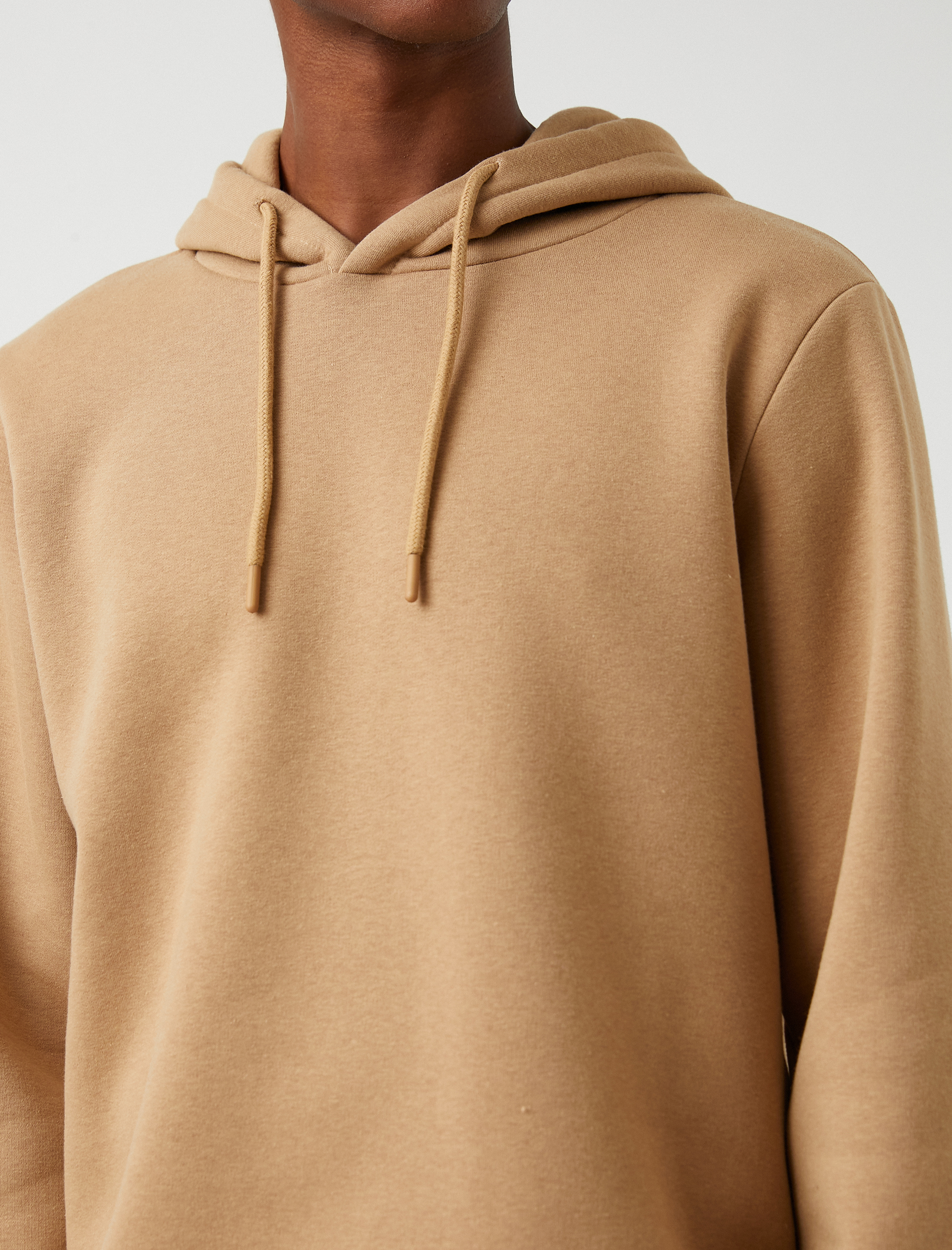   Basic Kapşonlu Sweatshirt Şardonlu