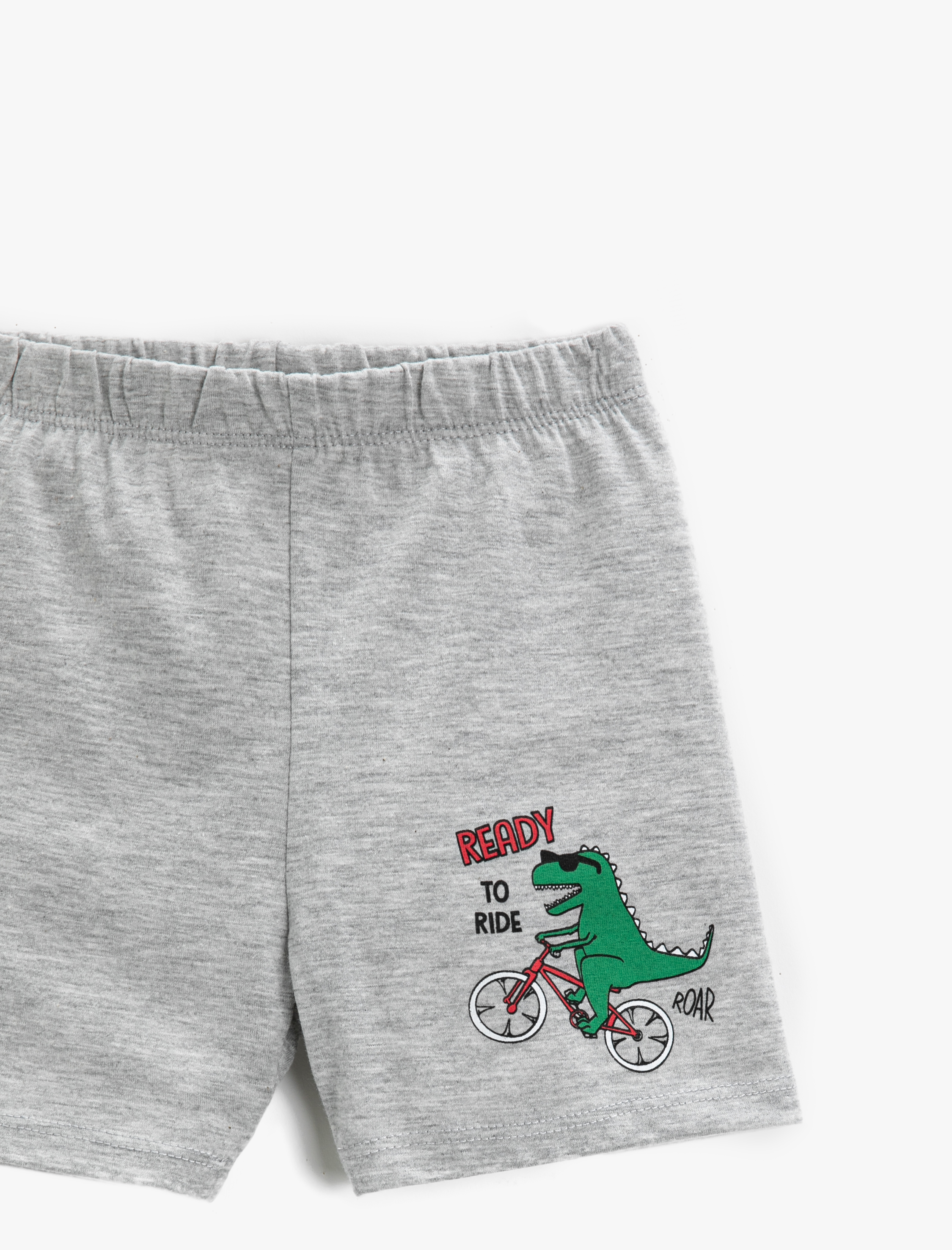  Erkek Bebek Dinozor Baskılı Beli Lastikli Şort