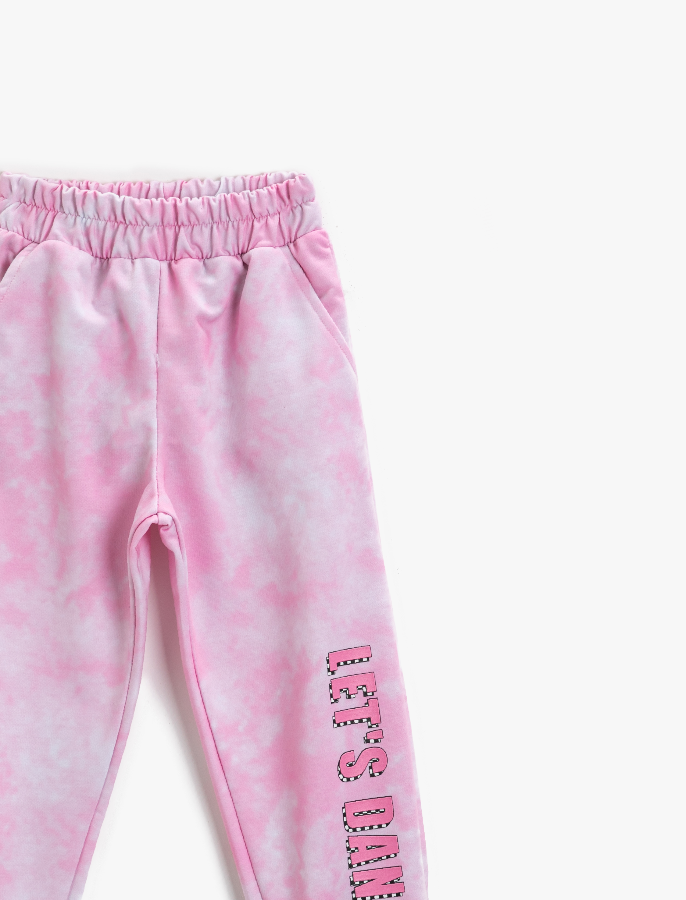  Kız Çocuk Slogan Baskılı Jogger Batik Eşofman Altı