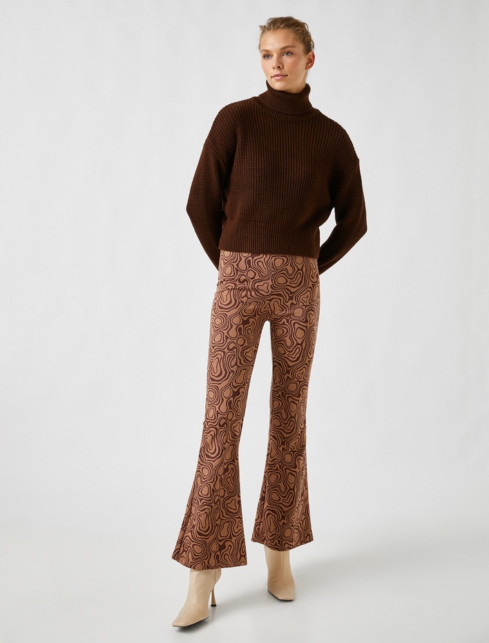  Oversize Balıkçı Yaka Kazak Triko Uzun Kollu Kaşmir Dokulu