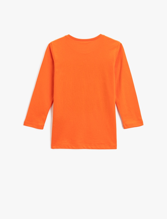 Erkek Çocuk Uzun Kollu Tişört Baskılı Bisiklet Yaka Pamuklu