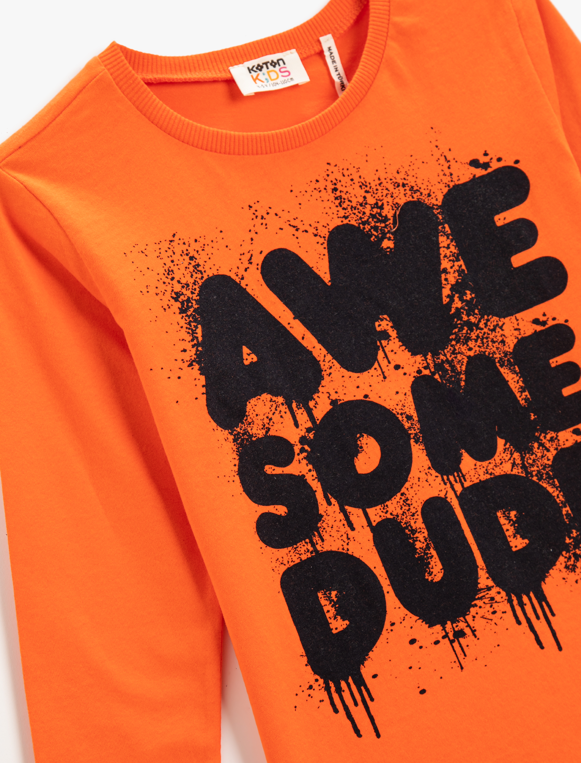  Erkek Çocuk Uzun Kollu Tişört Baskılı Bisiklet Yaka Pamuklu