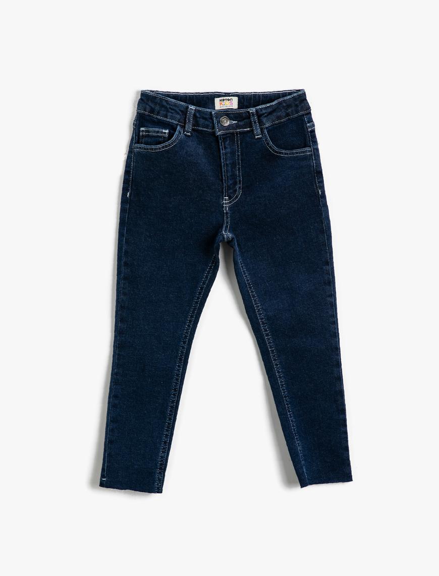  Erkek Çocuk Kot Pantolon Pamuklu Cepli - Regular Jean