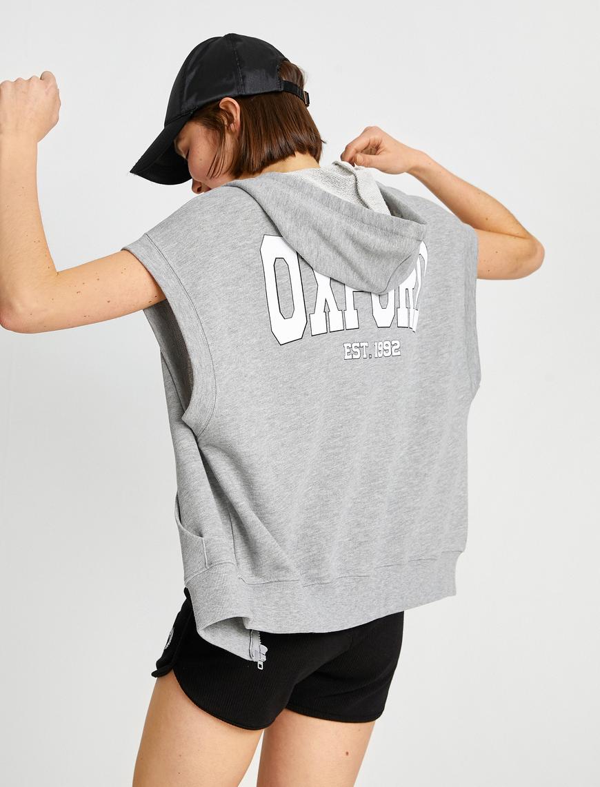   Kısa Kollu Fermuarlı Sweatshirt