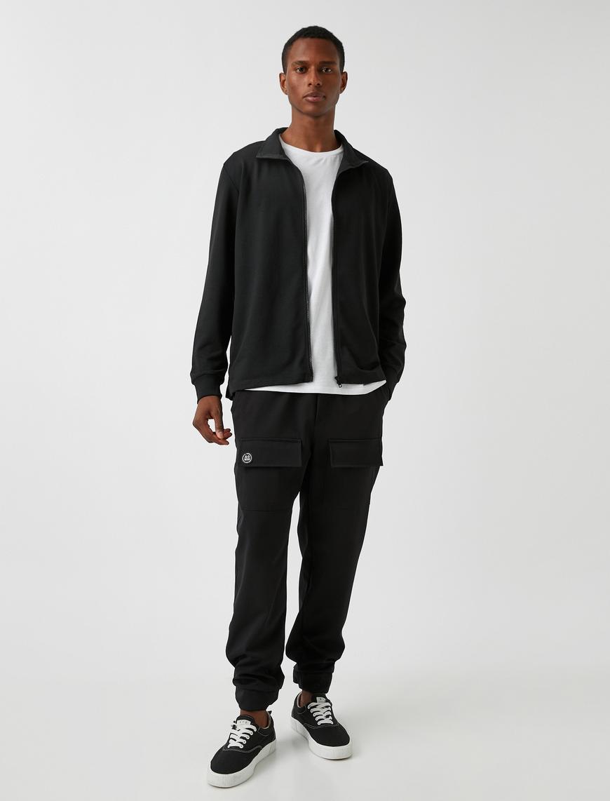   Fermuarlı Dik Yaka Sweatshirt