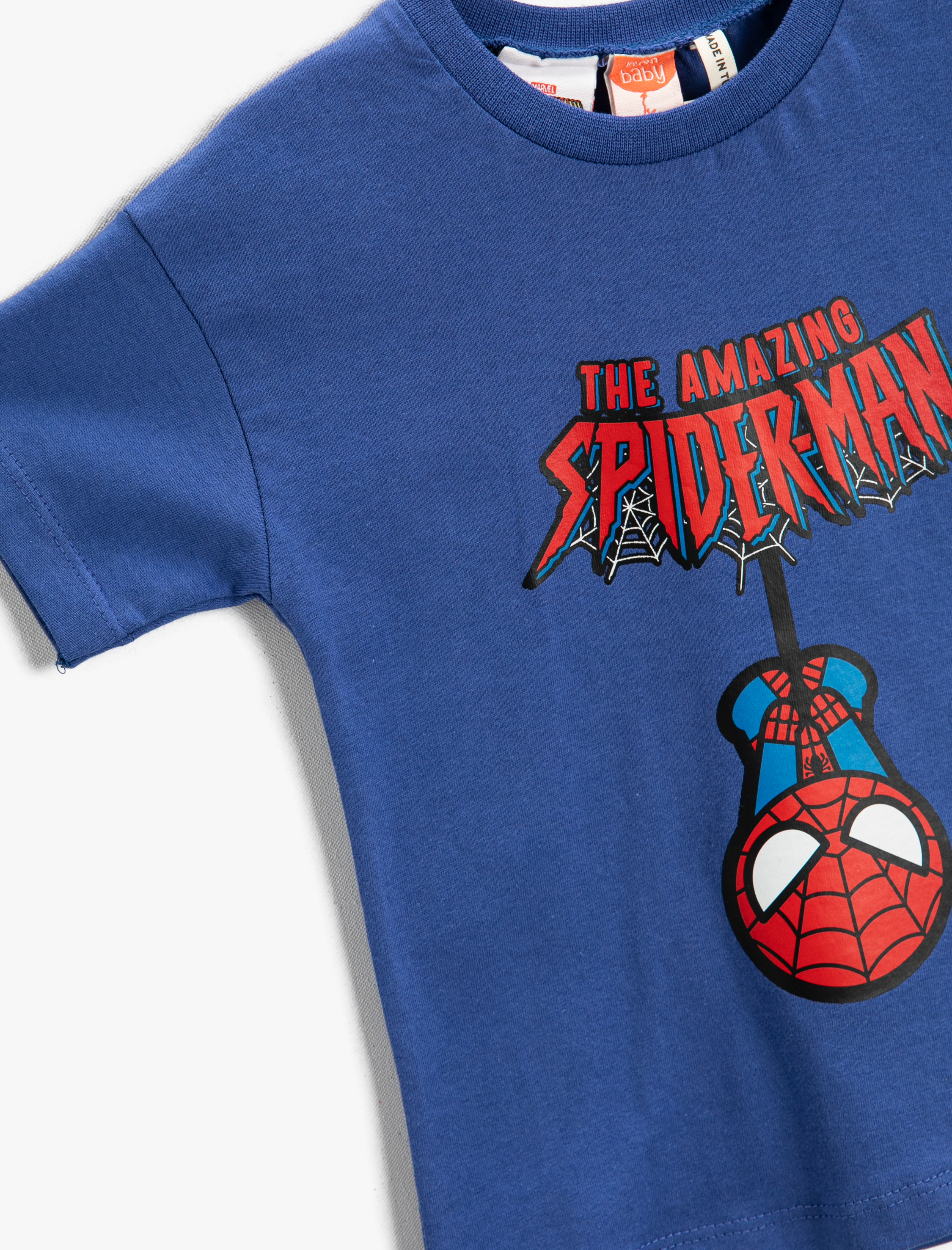  Erkek Bebek Spiderman Lisanslı Kısa Kollu Tişört Pamuklu