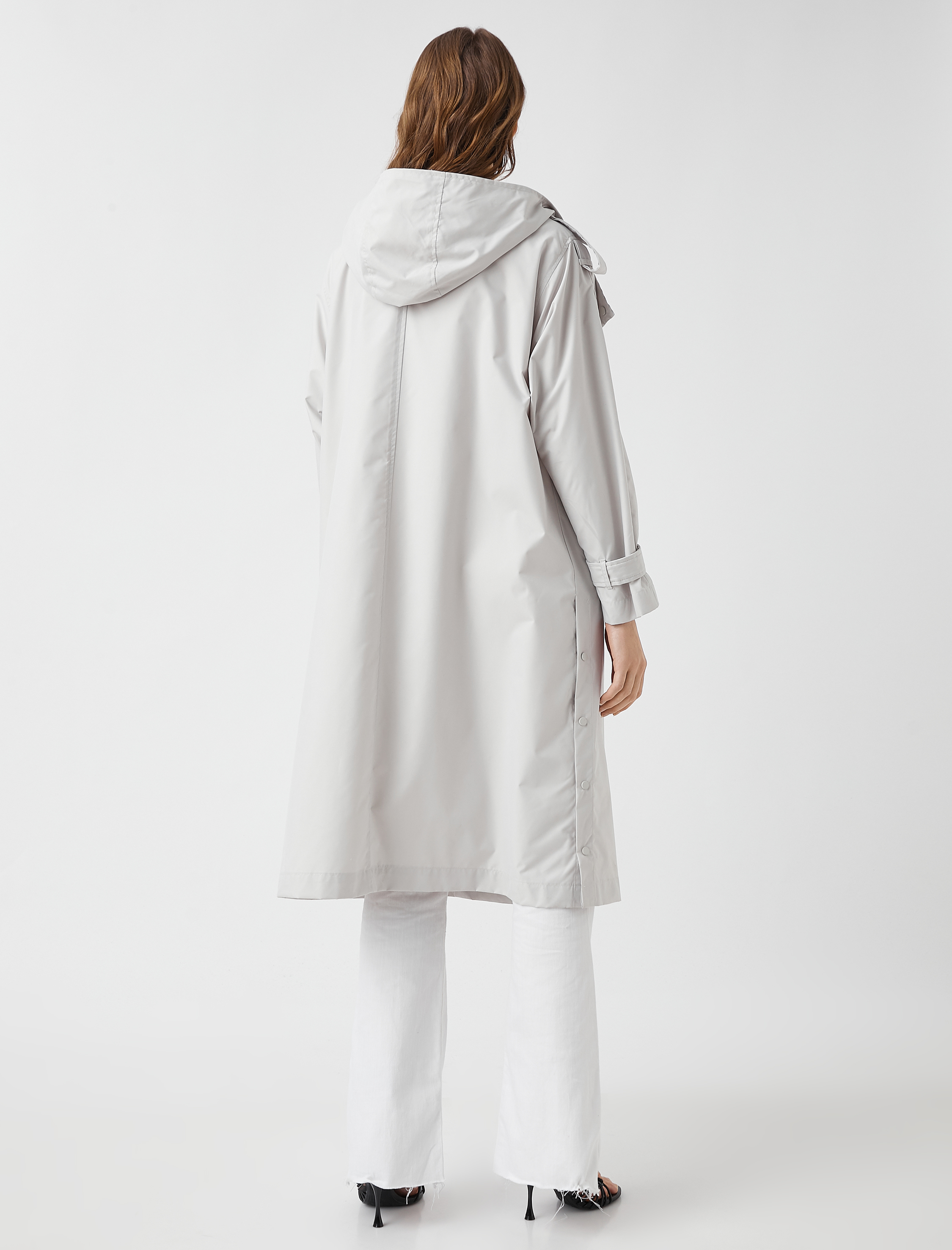   Kapüşonlu Trençkot Cepli