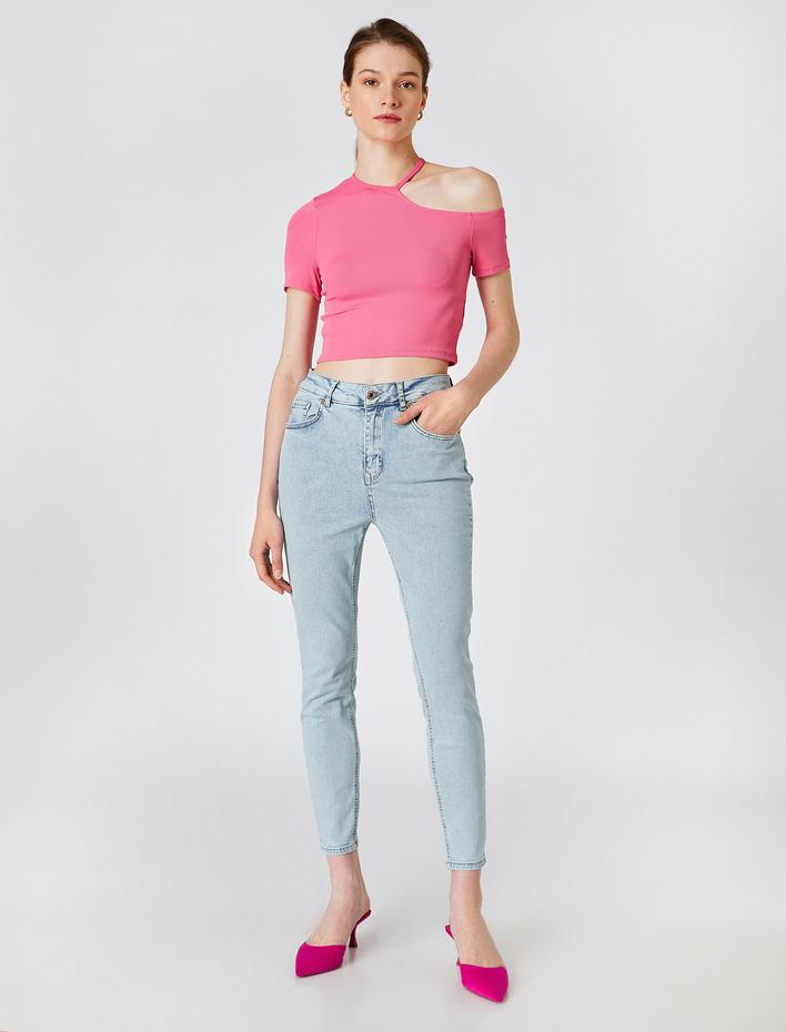  Dar Paça Kot Pantolon Dar Kesim Yüksek Bel - Carmen Jean