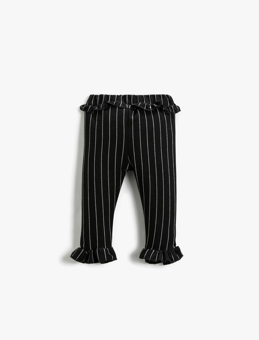  Kız Bebek Basic Fırfır Detaylı Tayt Beli Lastikli