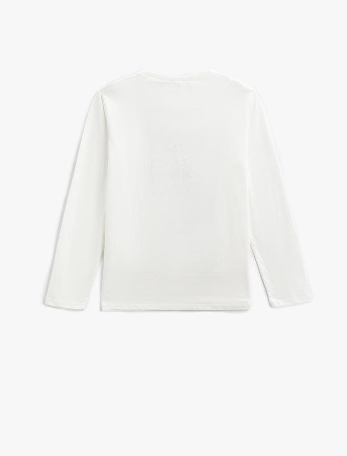 Erkek Çocuk Uzun Kollu Tişört Baskılı Bisiklet Yaka Pamuklu